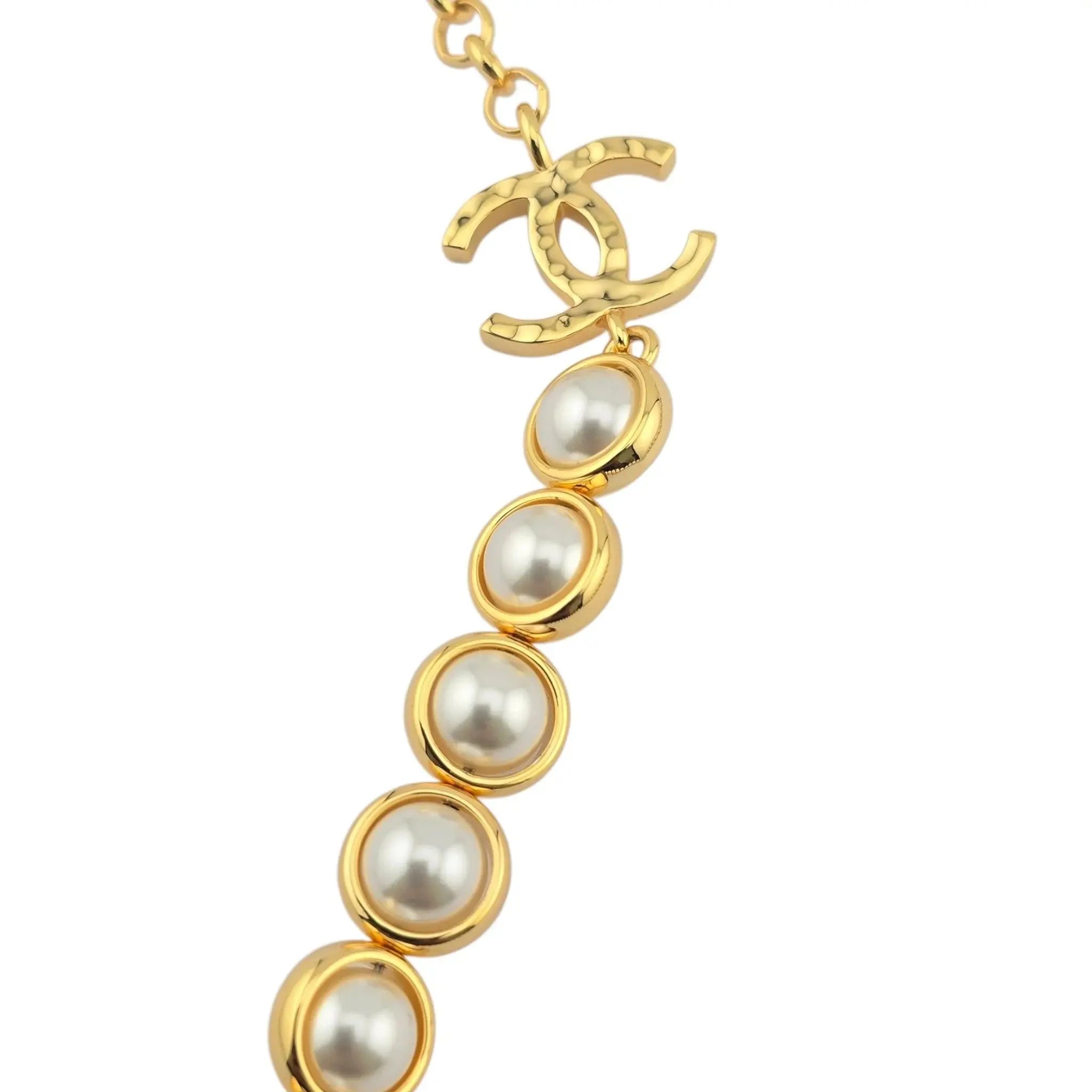 Chanel CC Long Gold Faux Pearl Necklace 2024 CHANEL