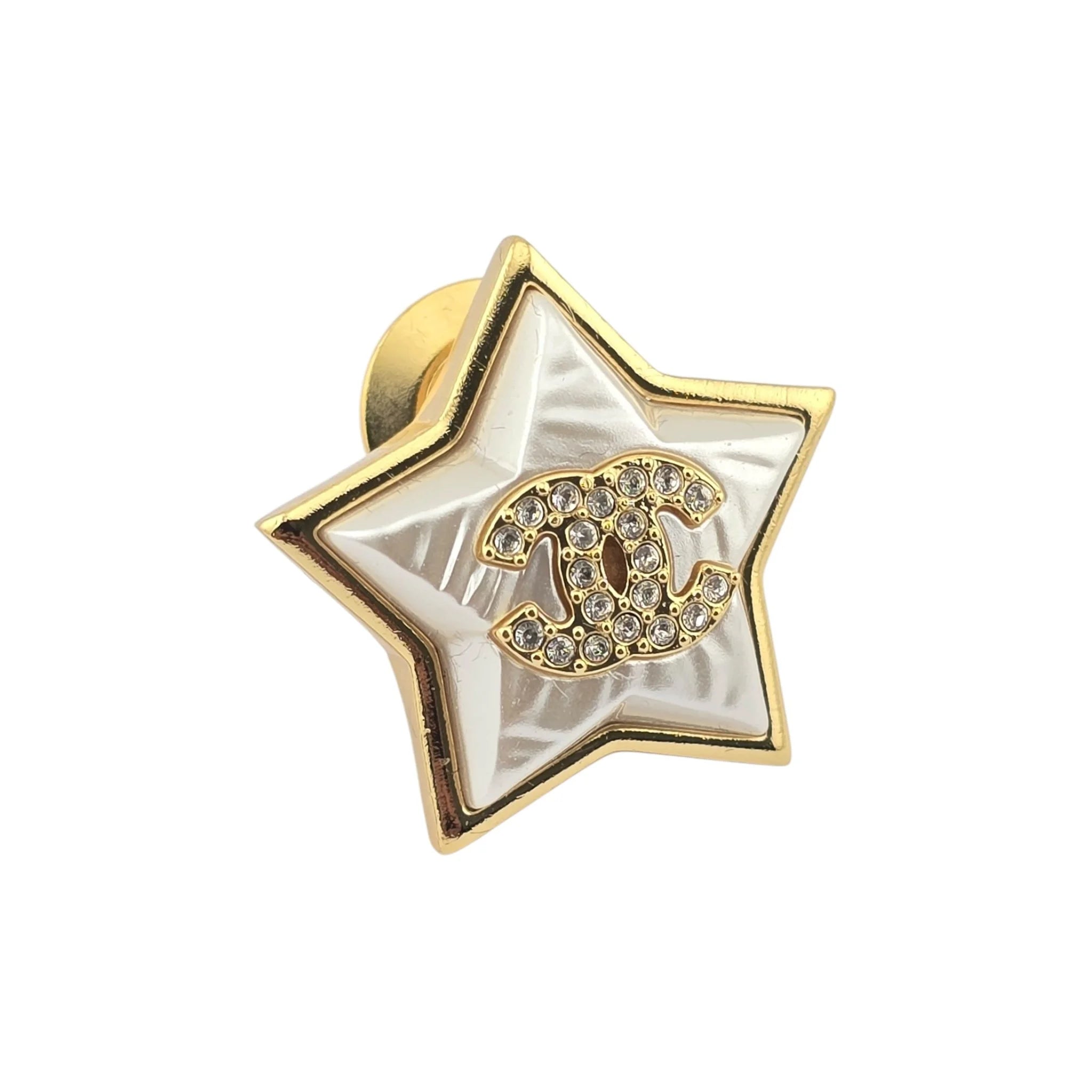 Chanel CC White Heart Resin Pin Brooch 2024 CHANEL
