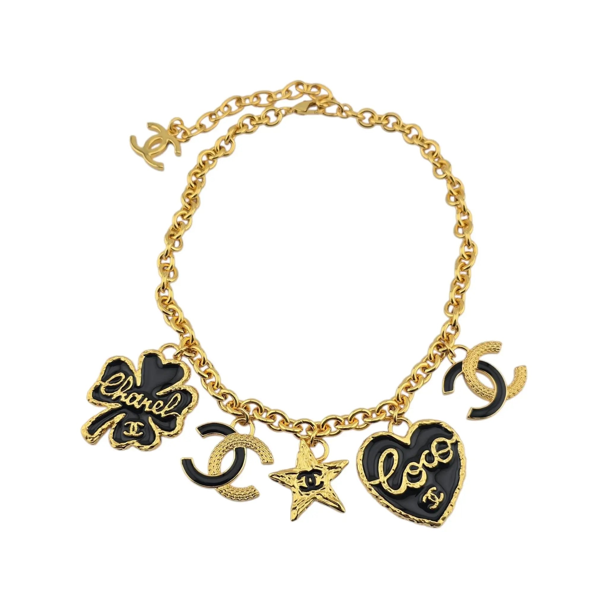 Chanel CC Enamel 'Coco Chanel' Charm Necklace B24 CHANEL