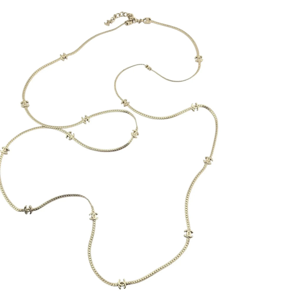 Chanel CC Gold Metal Long Necklace 2024 CHANEL