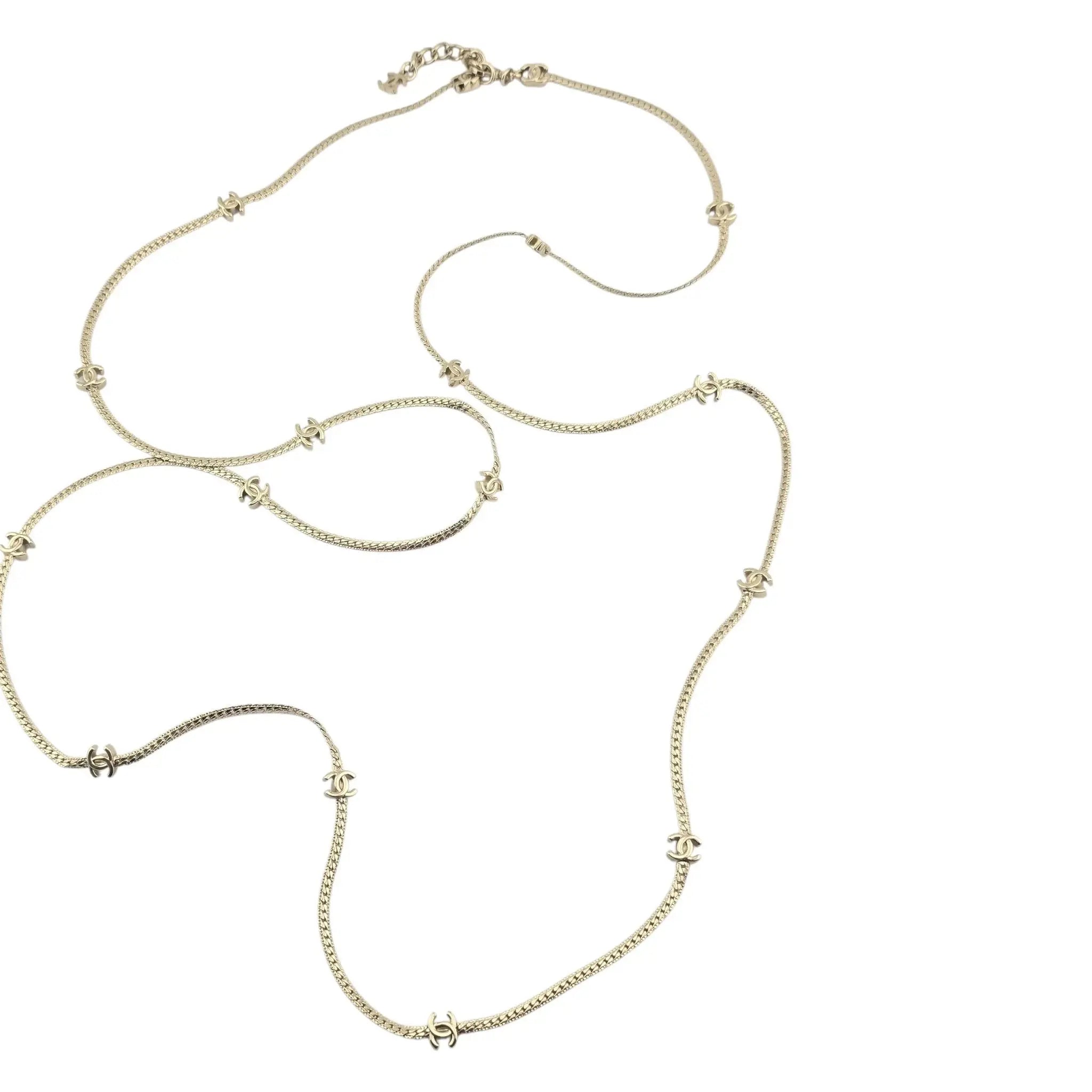 Chanel CC Gold Metal Long Necklace 2024 CHANEL