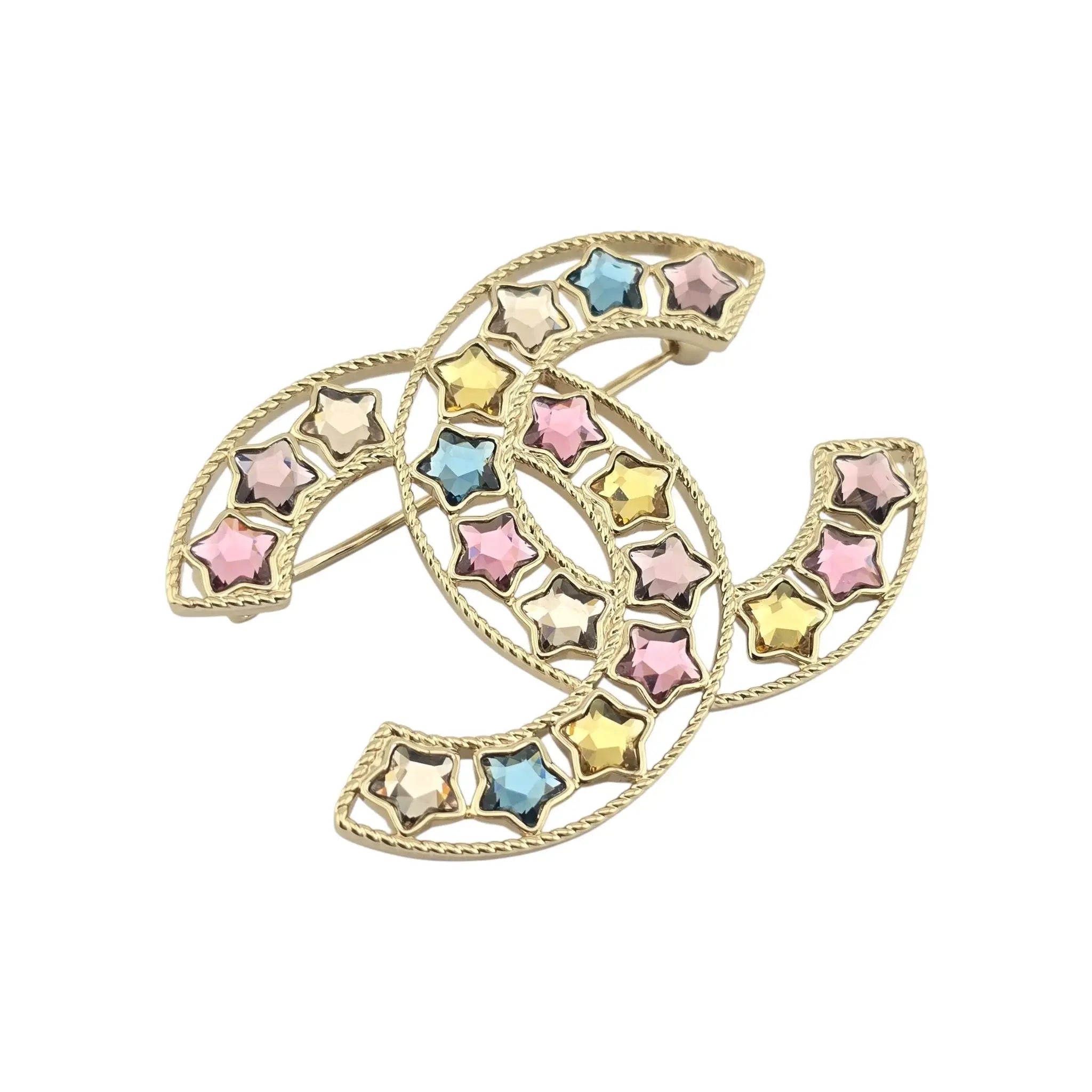 Chanel CC Multicoloured Star Crystal Brooch 2025 CHANEL