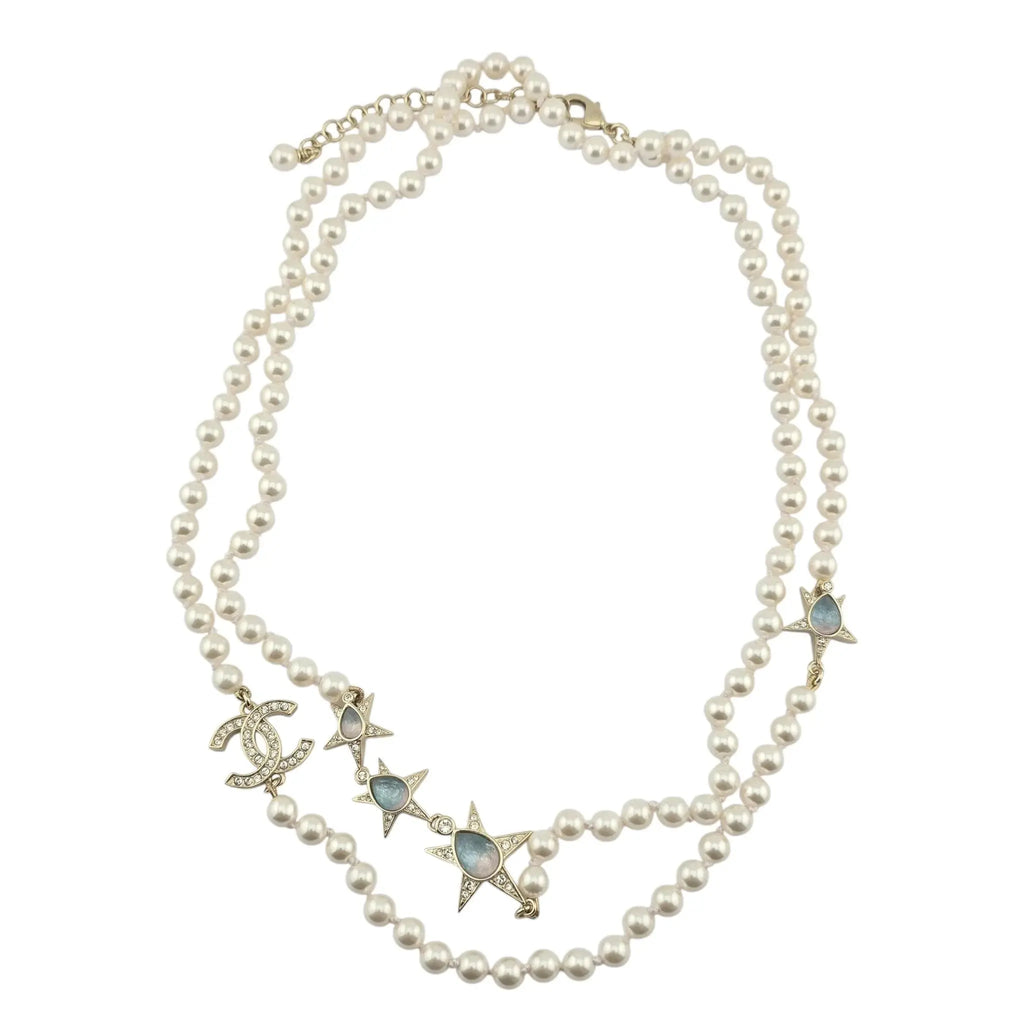 Chanel CC Long Faux Pearl Necklace 2023 CHANEL