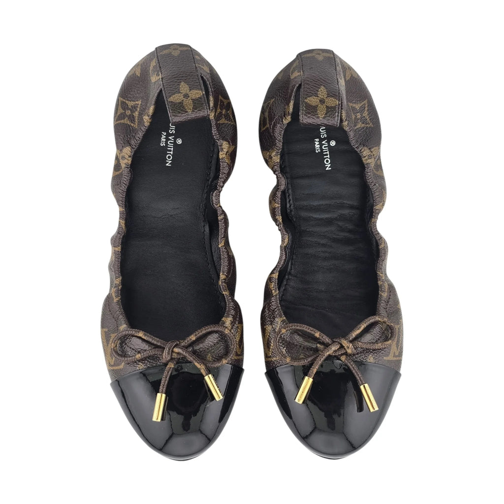 Louis Vuitton LV Brown Canvas Monogram Ballet Flats 39 LOUIS VUITTON