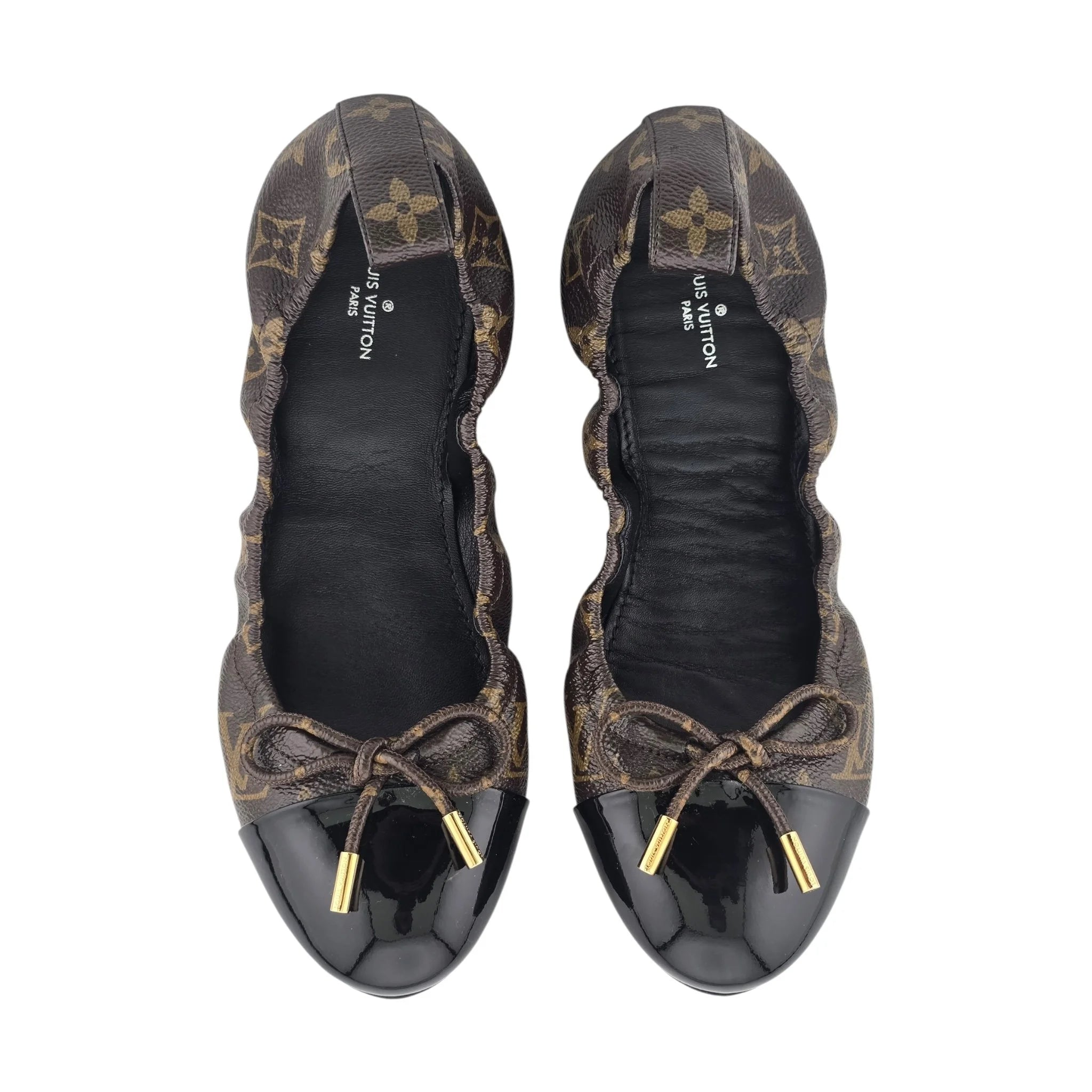 Louis Vuitton LV Brown Canvas Monogram Ballet Flats 39 LOUIS VUITTON
