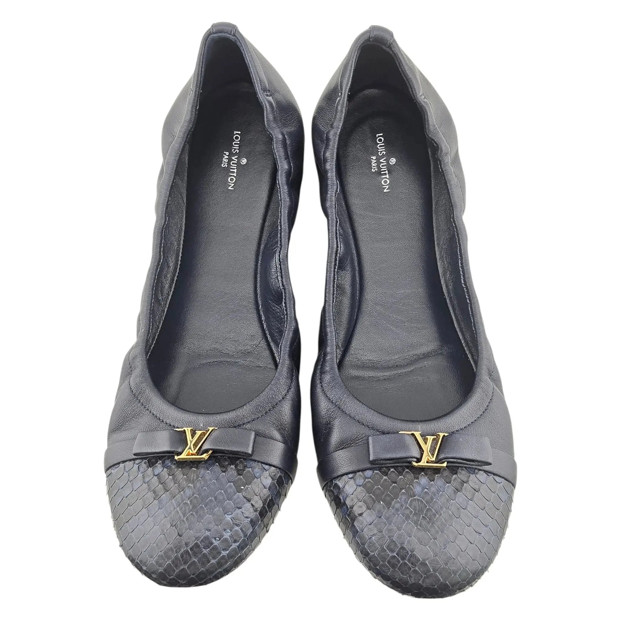 Louis Vuitton LV Flirty Navy Blue Python Ballet Flats 39 LOUIS VUITTON