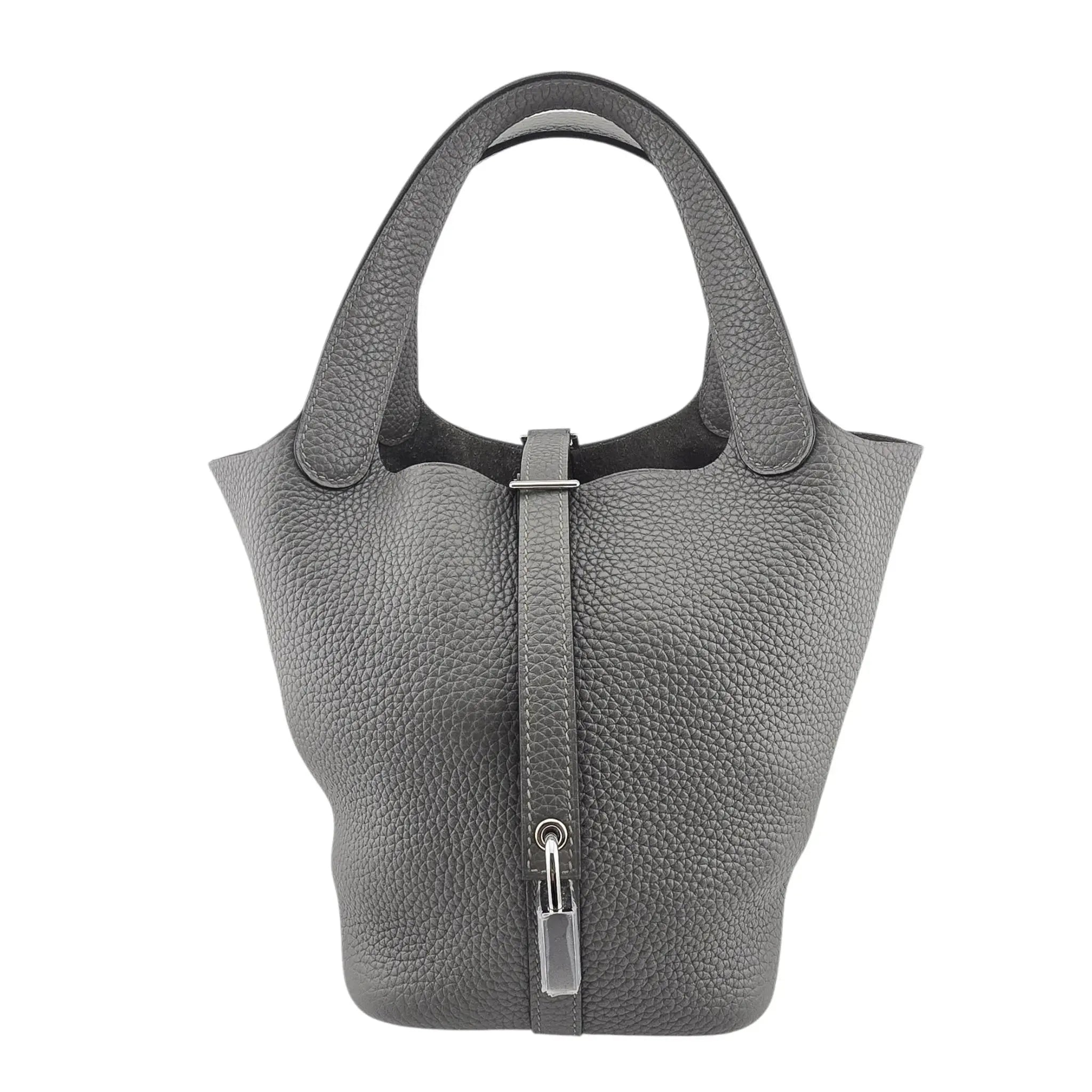 Hermès Picotin Lock 18 Gris Meyer Clemence Palladium Bag HERMES