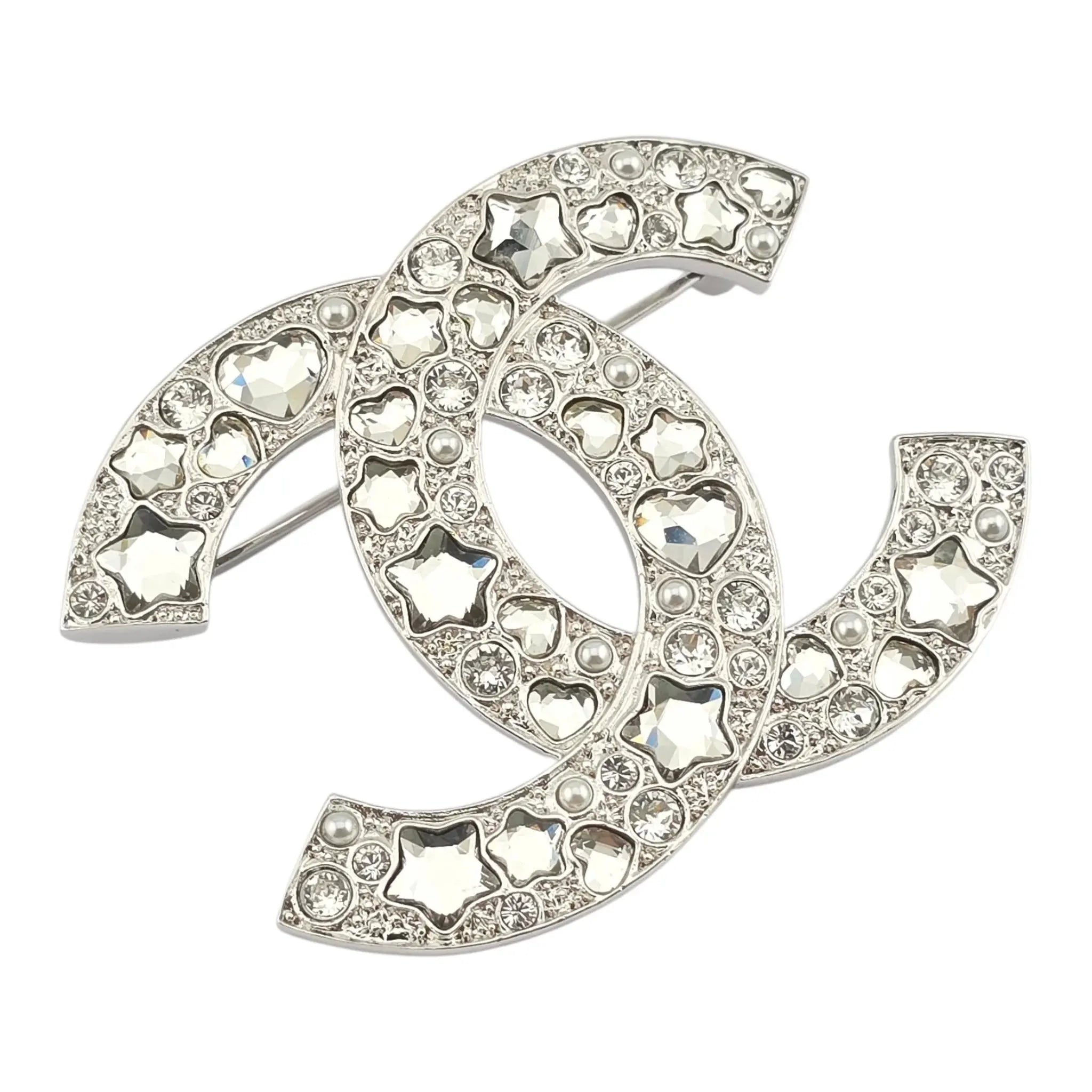 Chanel CC Silver Star Crystal Brooch 2025 CHANEL