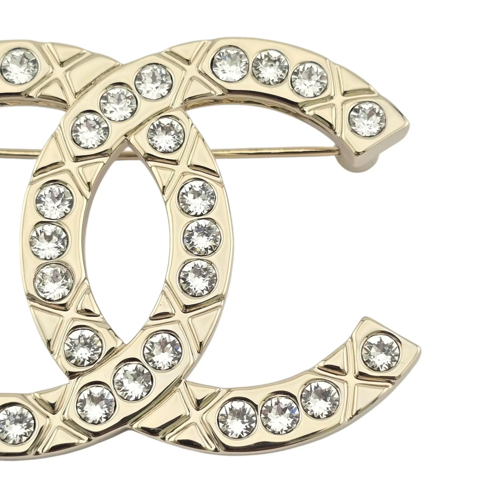 Chanel CC Gold Crystal Brooch B25 CHANEL