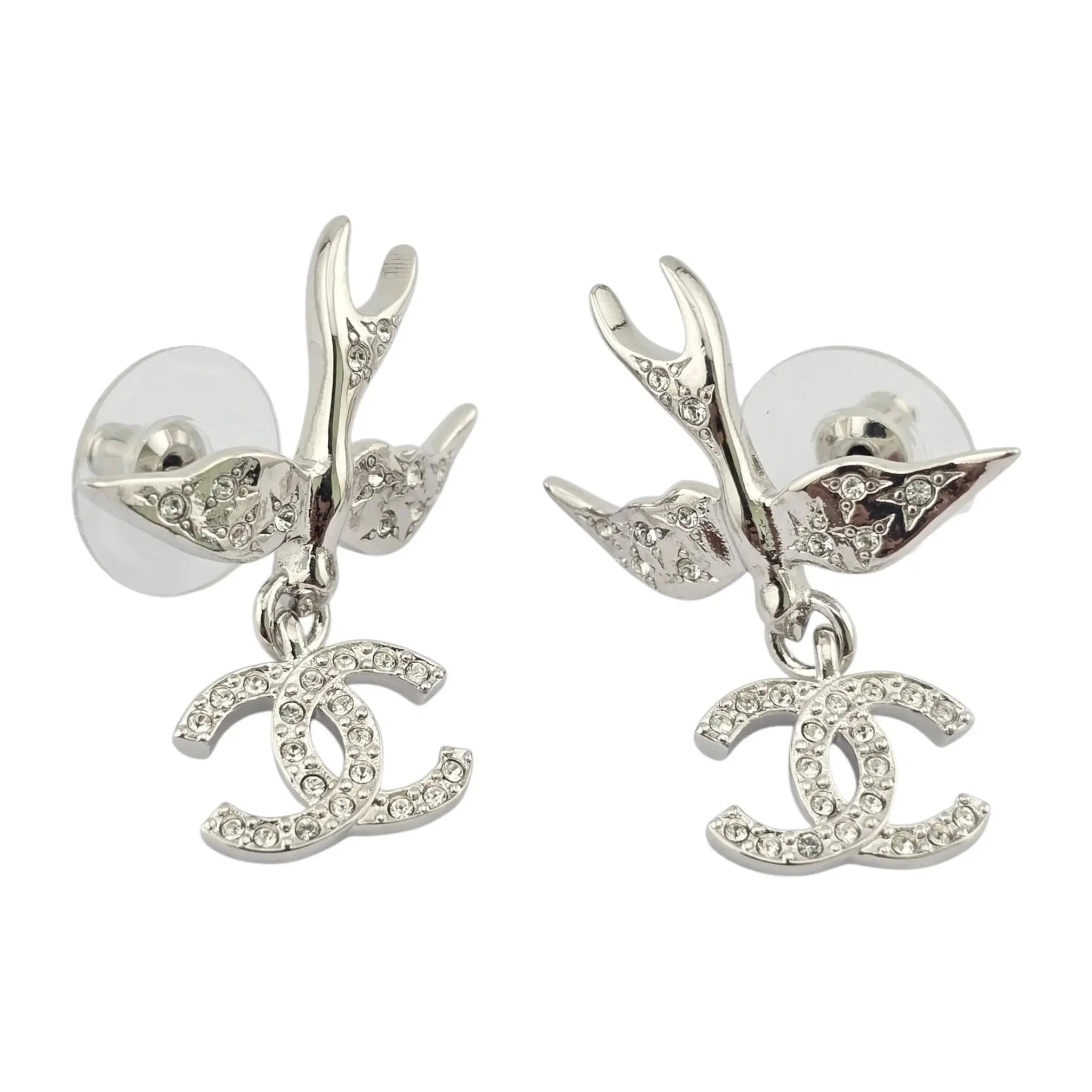 Chanel CC Silver Bird Earrings SS25 CHANEL