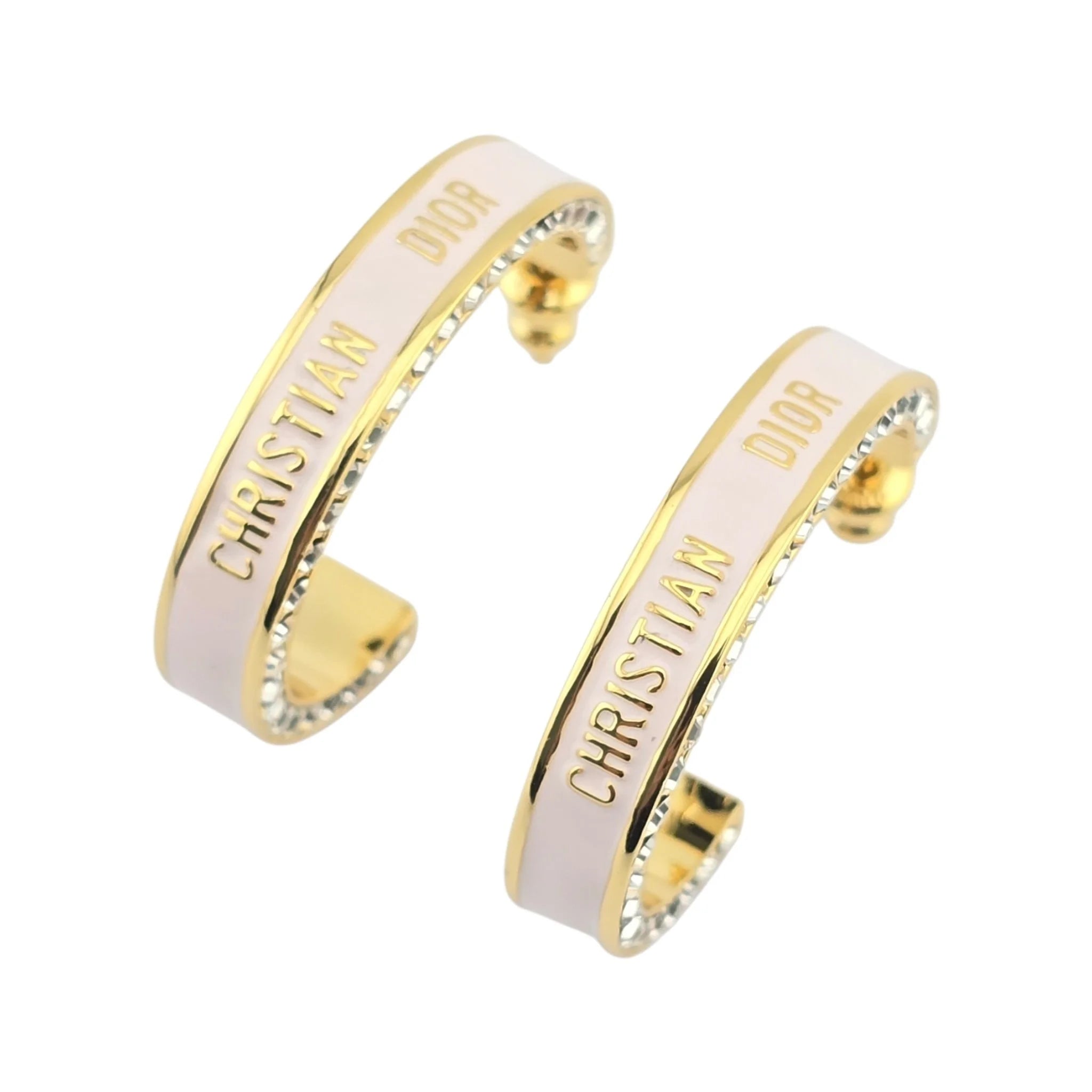 Christian Dior Large Dior Night Code Hoop Pink Earrings DIOR