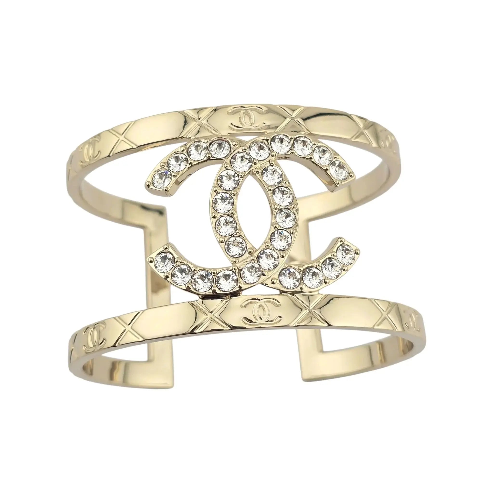 Chanel CC Cuff Bangle Gold 2025 CHANEL