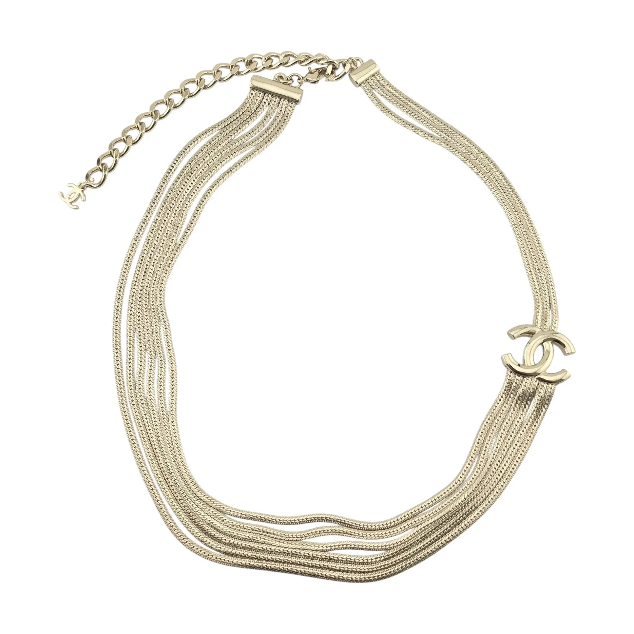 Chanel CC Gold Layer Necklace 2022 CHANEL