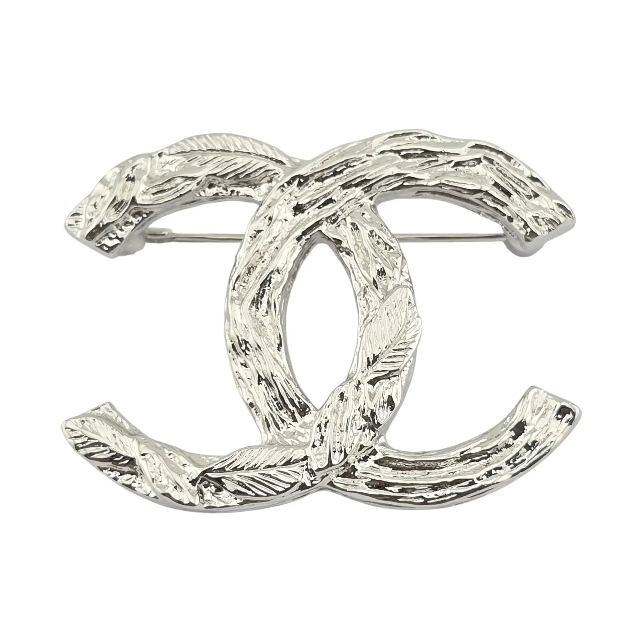 Chanel CC Metal Silver Brooch 2025 CHANEL