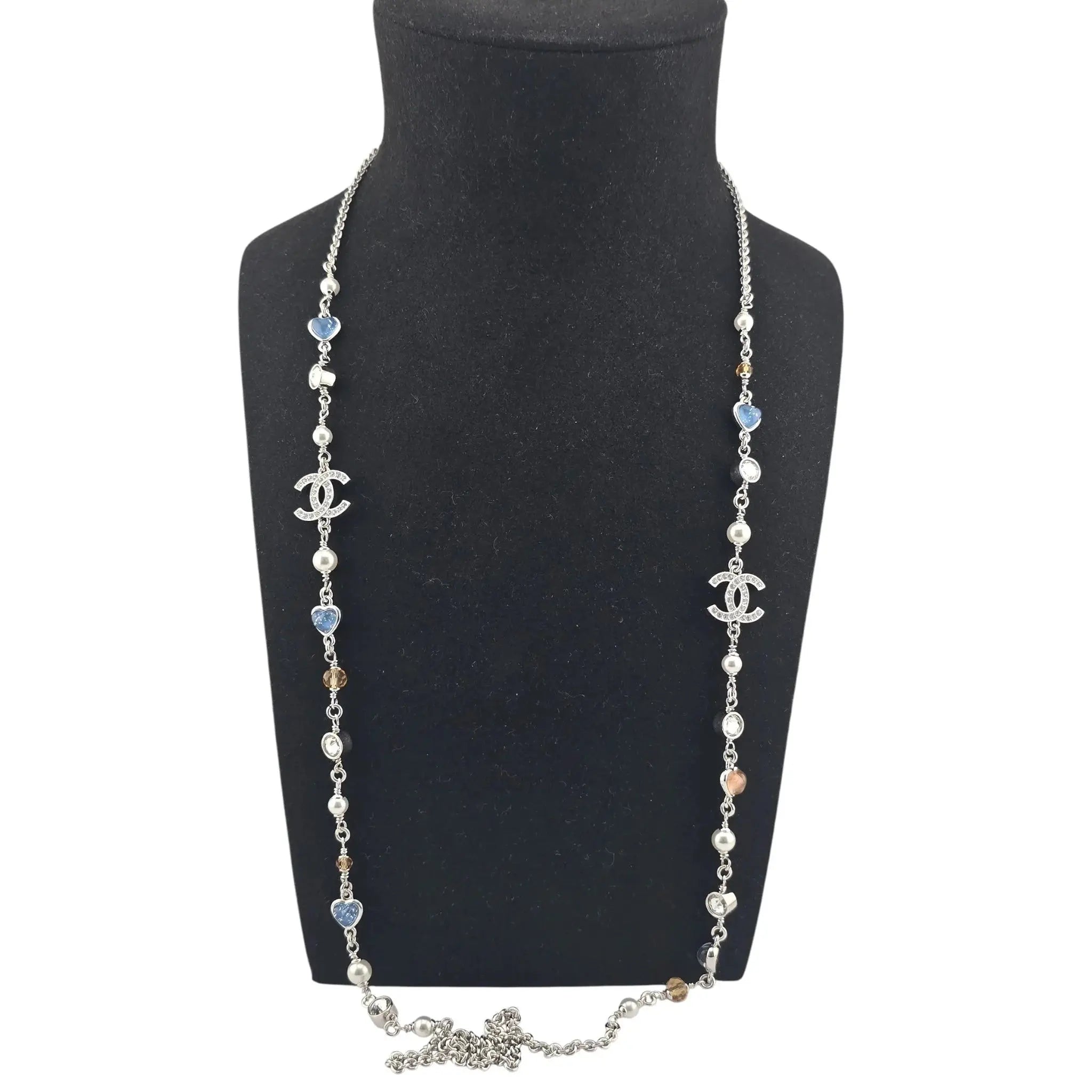 Chanel CC Long Necklace Heart Pendants 2025 CHANEL