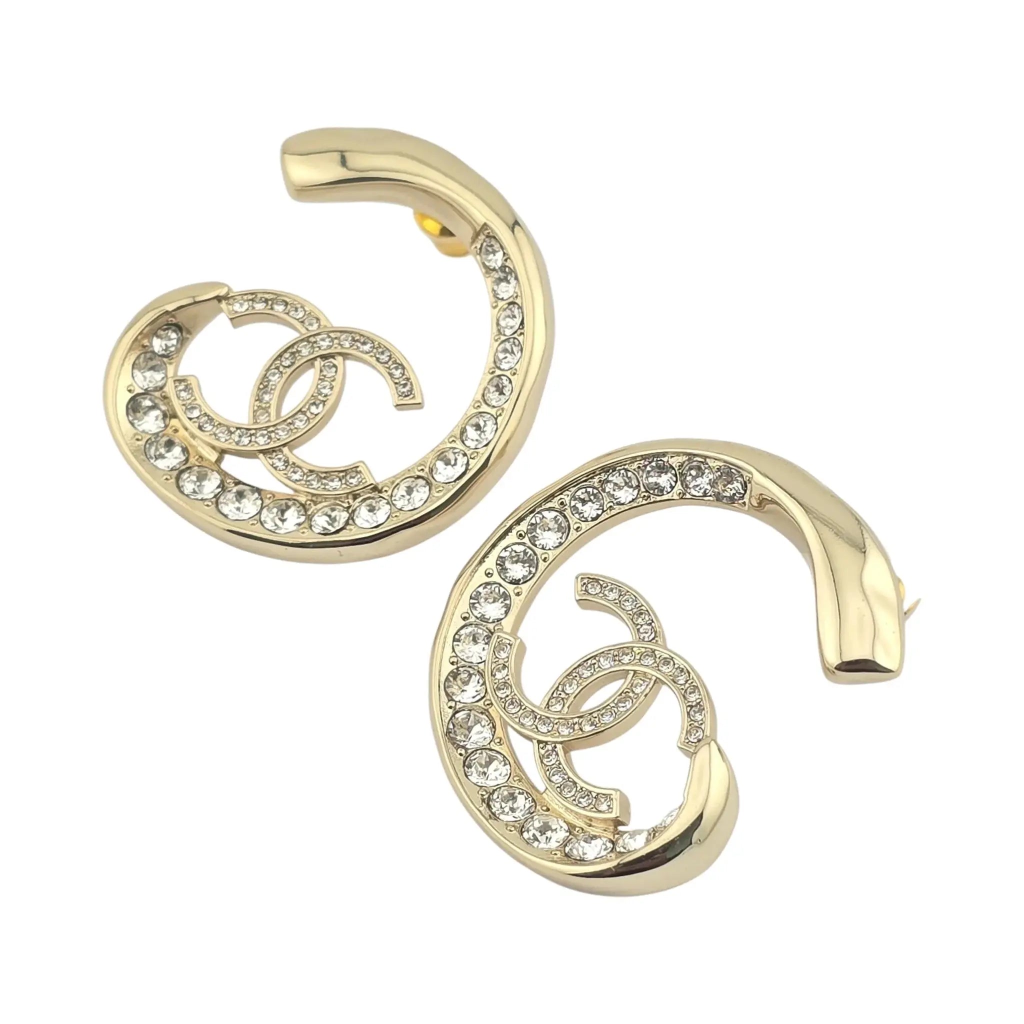 Chanel CC Crystal Gold Metal Earrings 2023 CHANEL