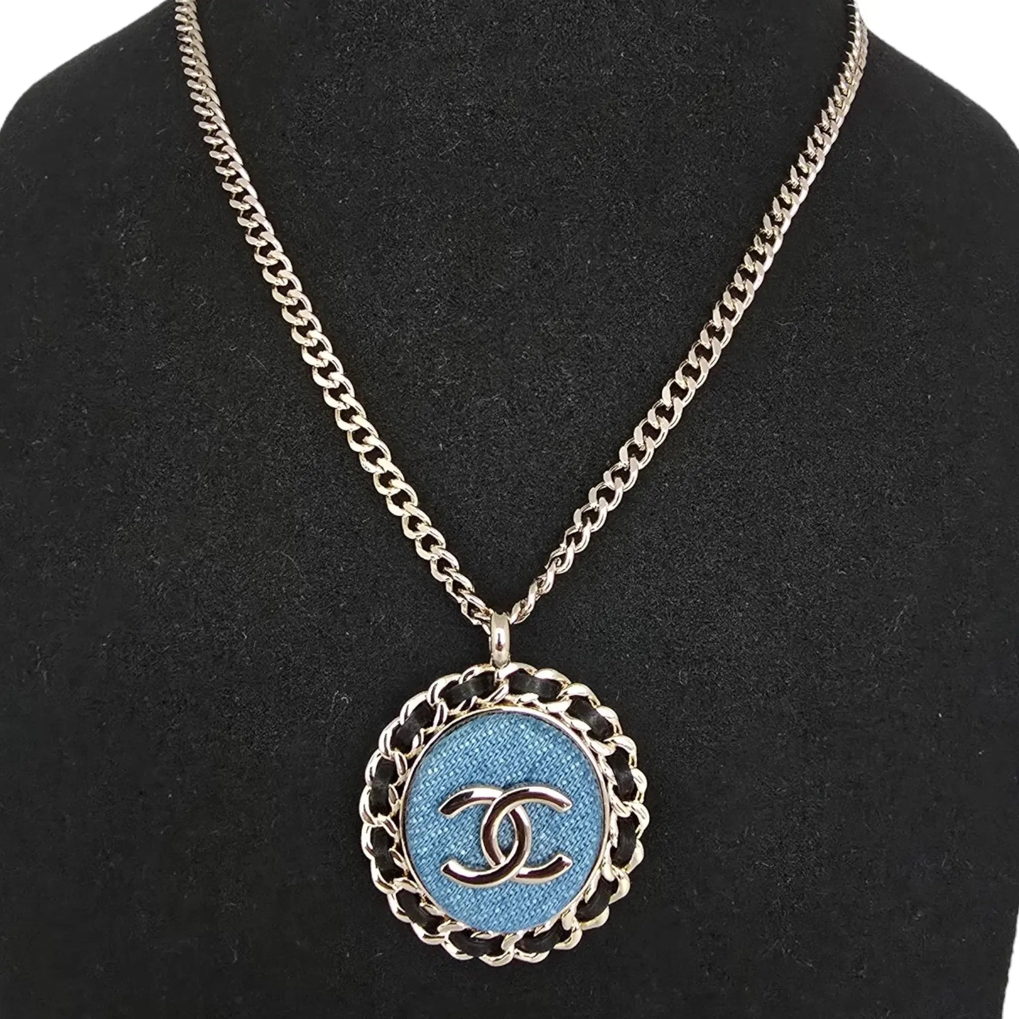 Chanel CC Denim Pendant Necklace 2025 CHANEL
