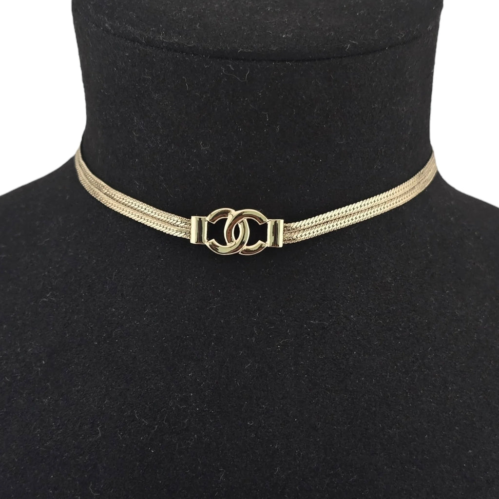 Chanel CC Choker Multi-Strand Gold Necklace 2024 CHANEL