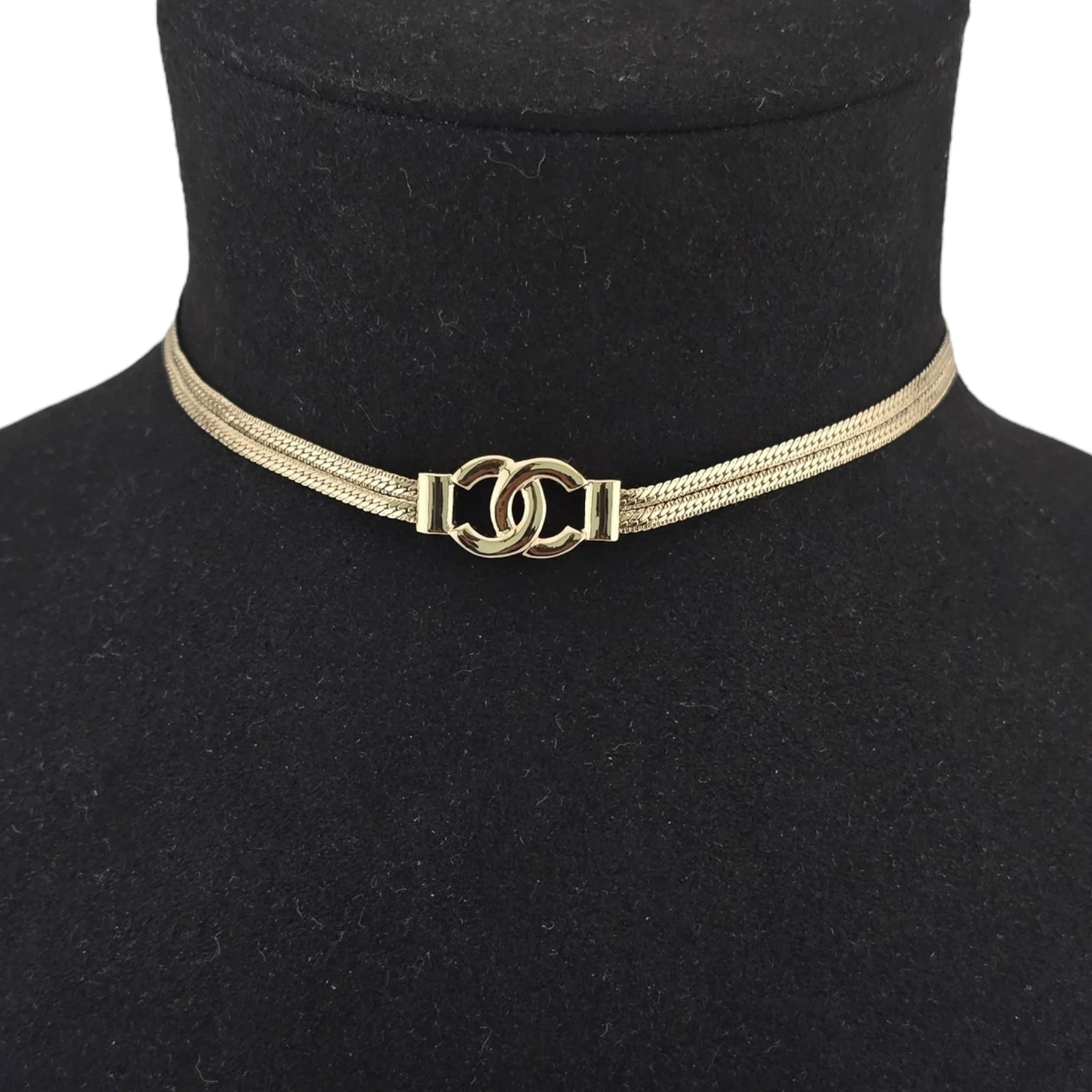 Chanel CC Choker Multi-Strand Gold Necklace 2024 CHANEL