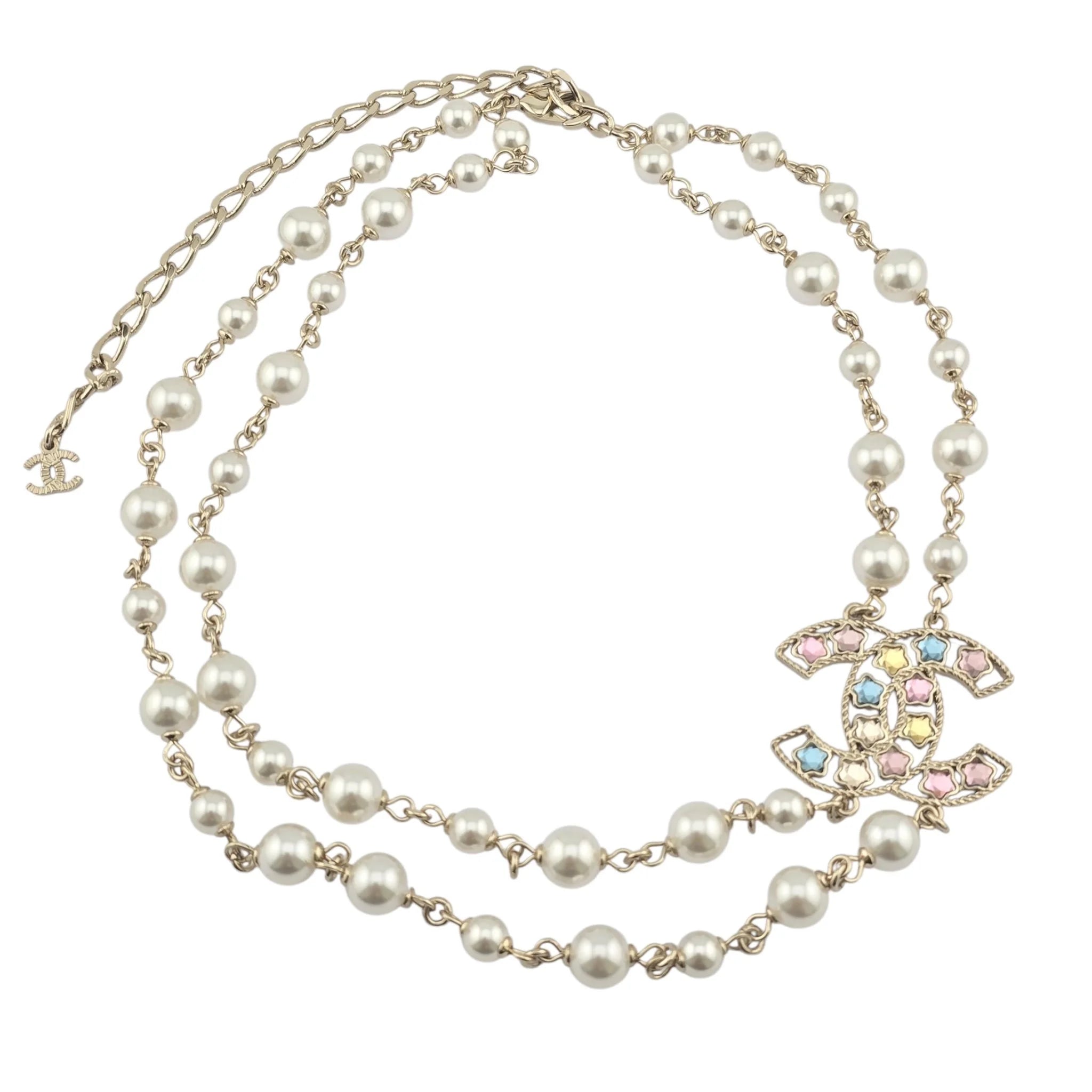 Chanel CC Multicoloured Faux Pearl Necklace 2025 CHANEL