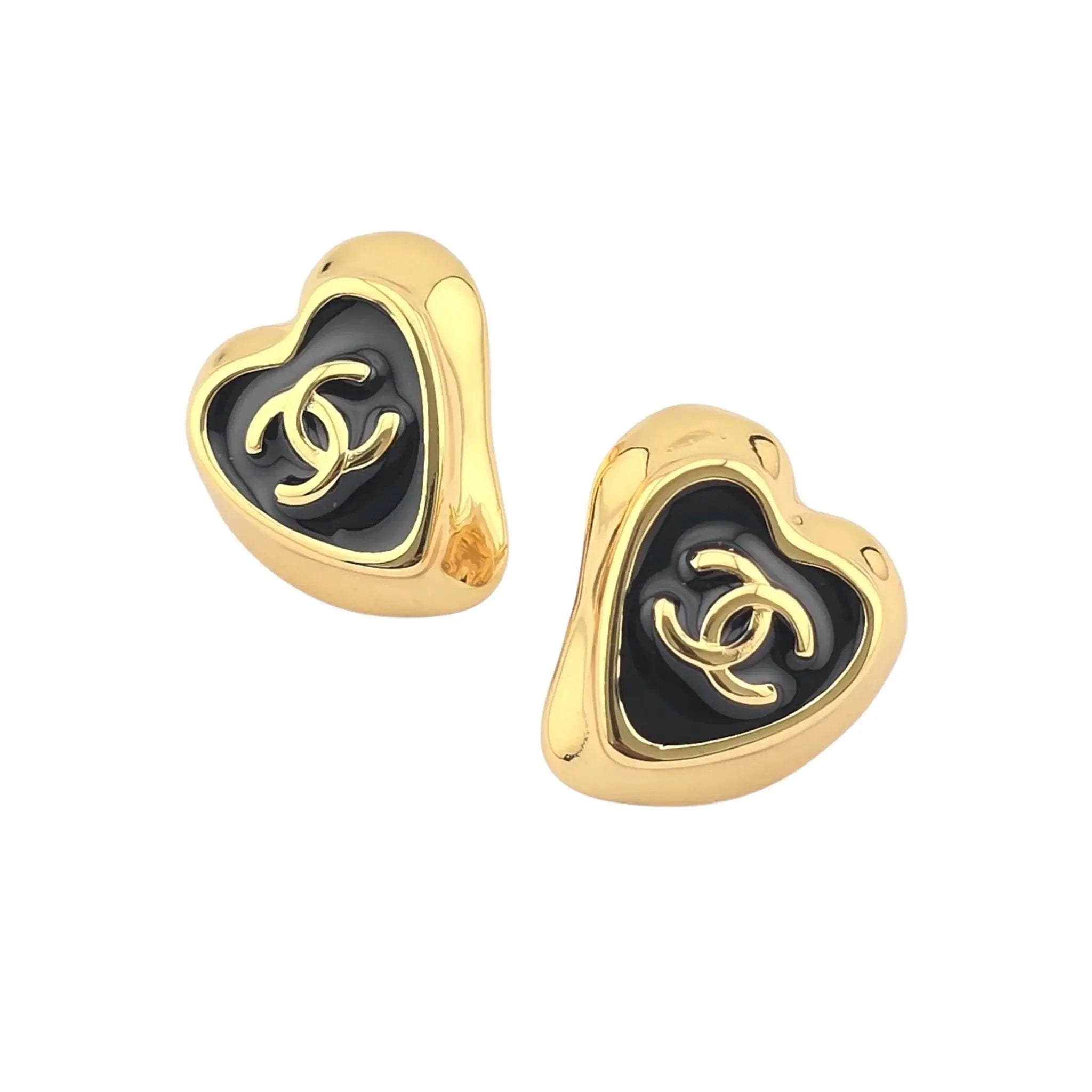 Chanel CC Gold Black Earrings 2025 CHANEL