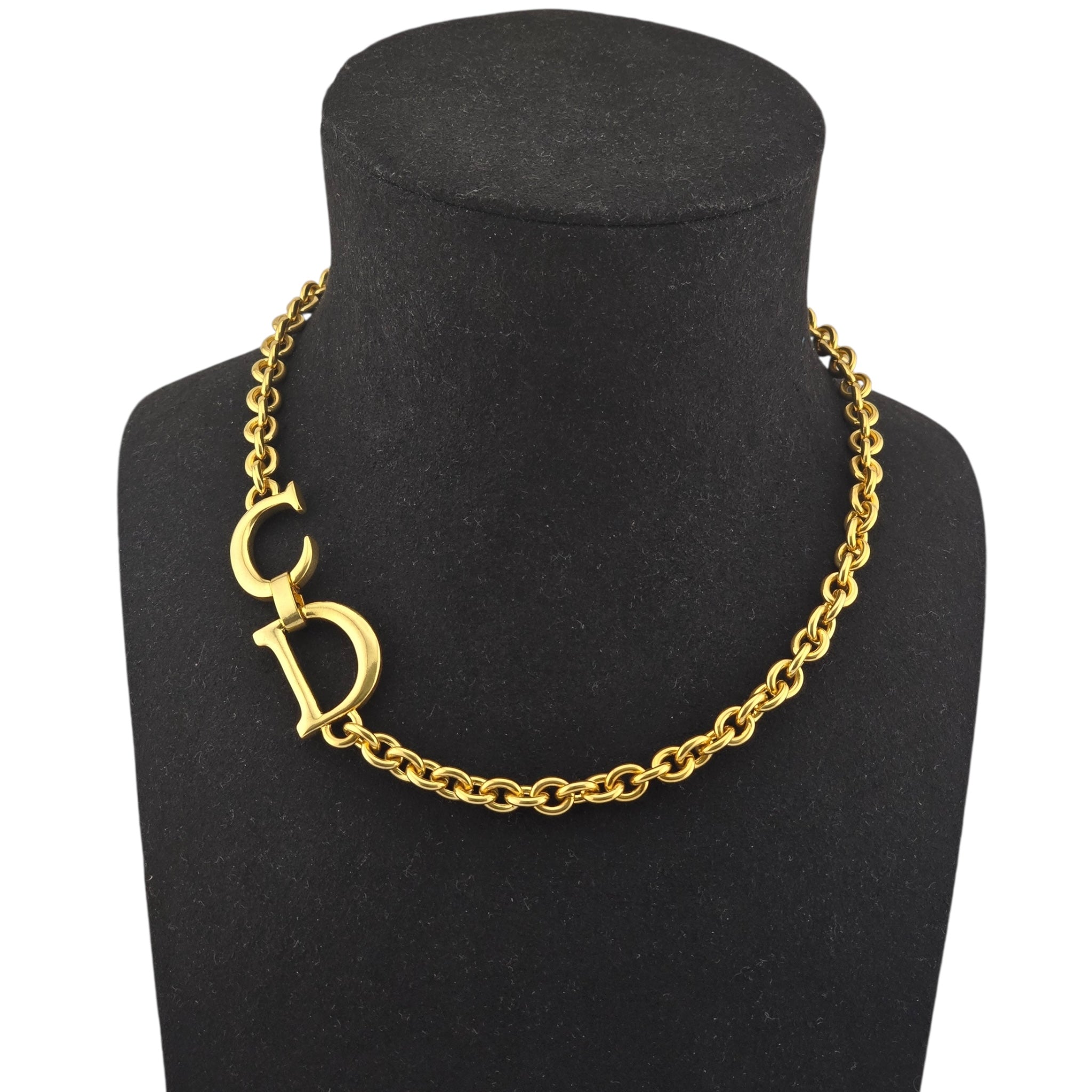 Christian Dior CD Gold Saddle Necklace DIOR