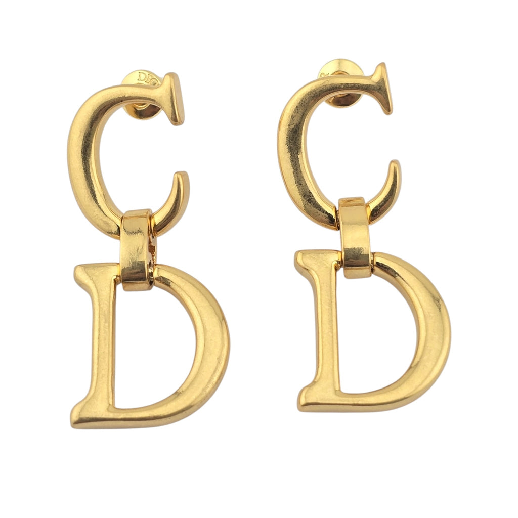 Christian Dior CD Saddle Gold Earrings DIOR
