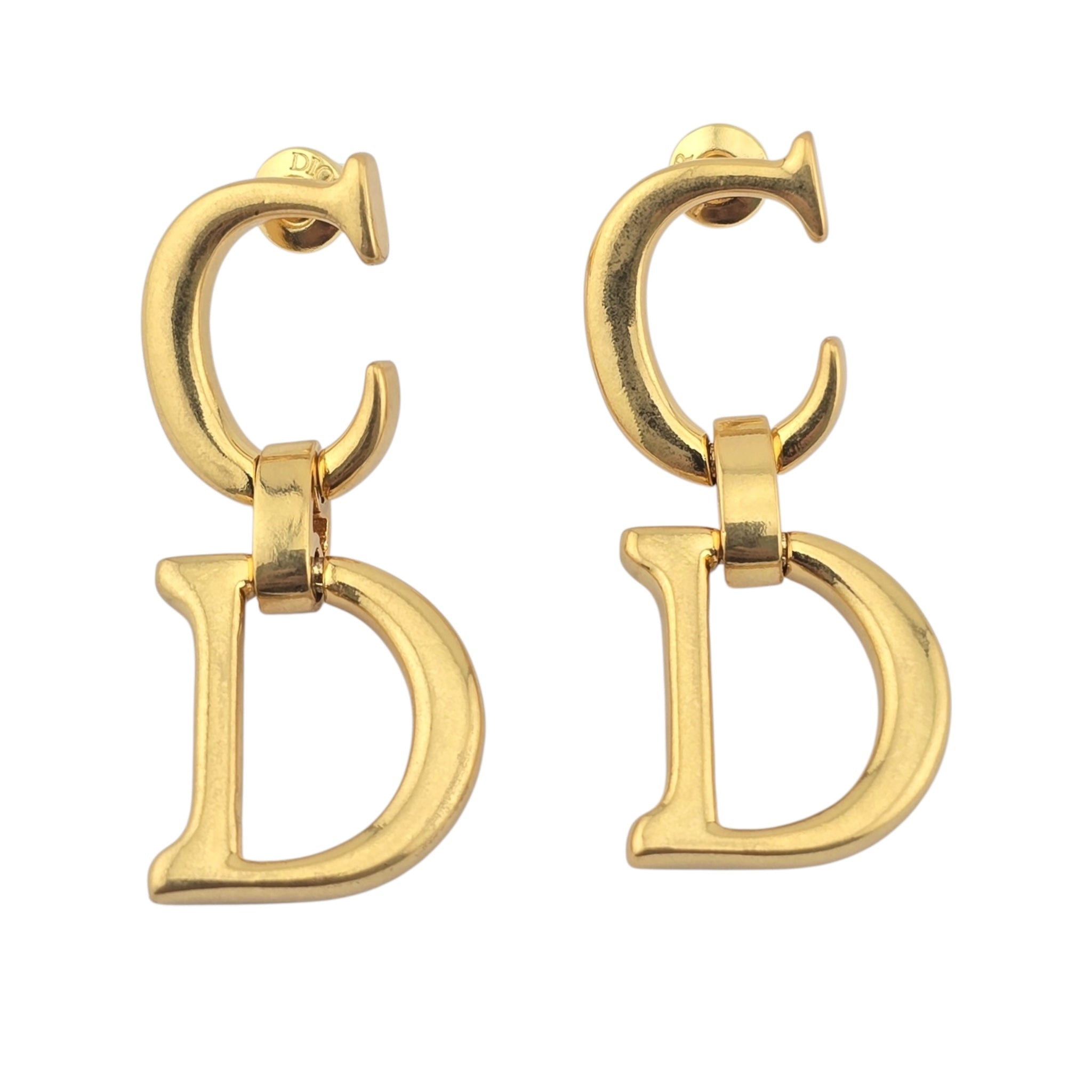 Christian Dior CD Saddle Gold Earrings DIOR