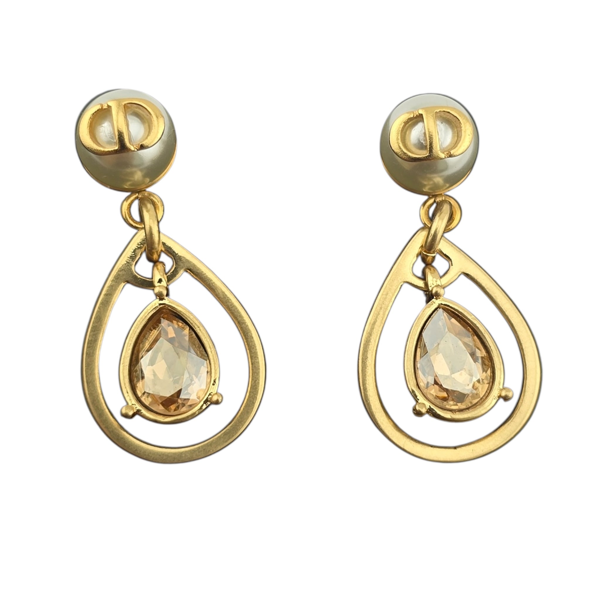 Christian Dior D-Drop Gold Earrings DIOR