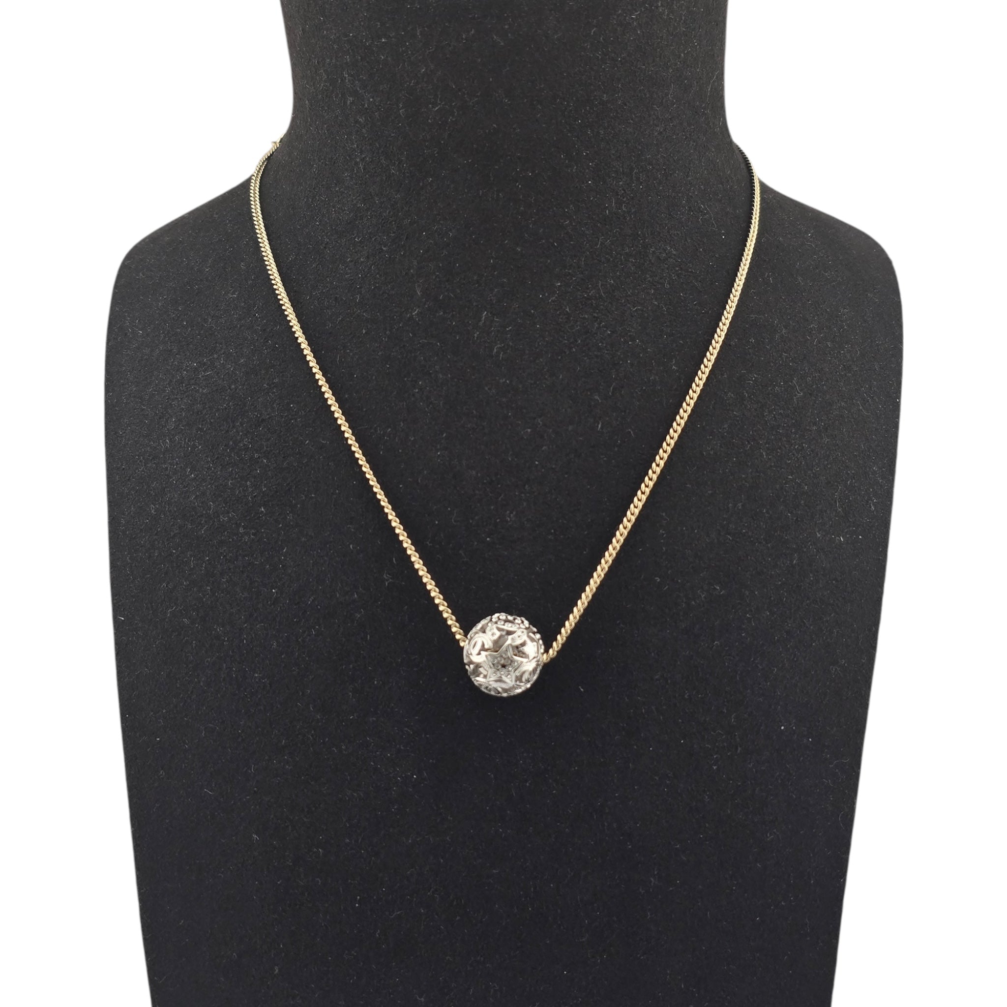 Chanel CC Ball Pendant Gold Necklace 2025 CHANEL