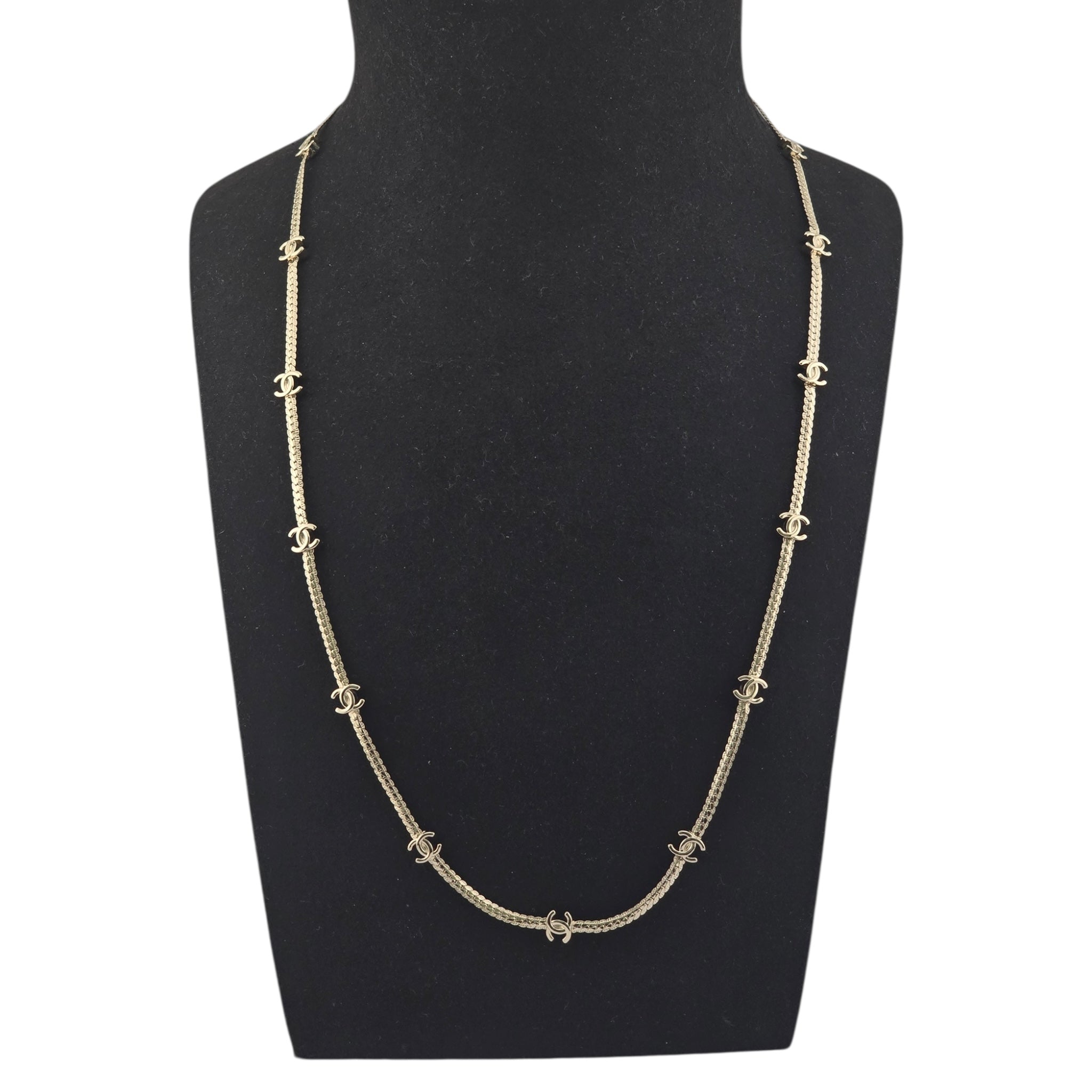Chanel CC Metal Thin Gold Necklace 2024 CHANEL