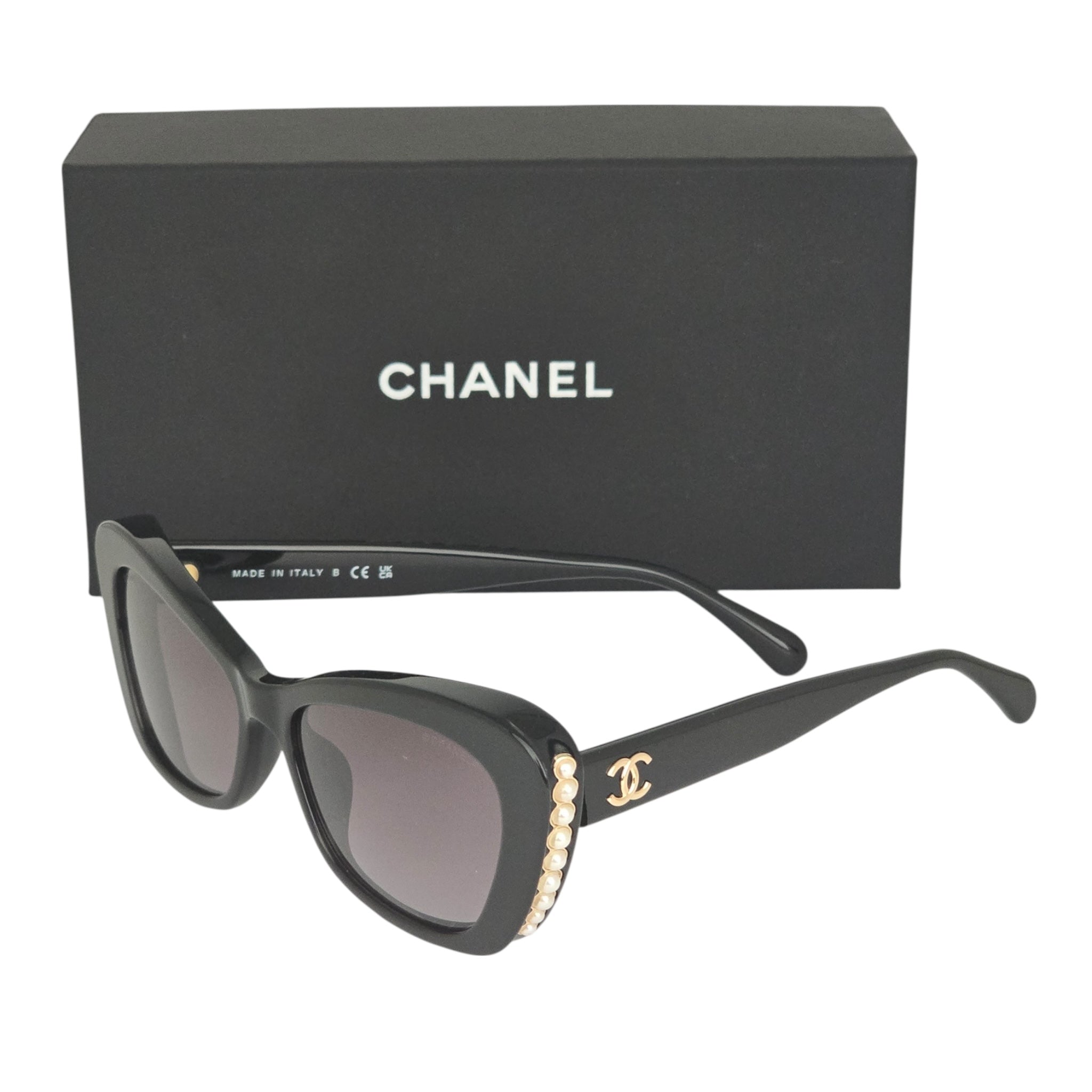Chanel Acetate Pearl Cat Eye CC Sunglasses