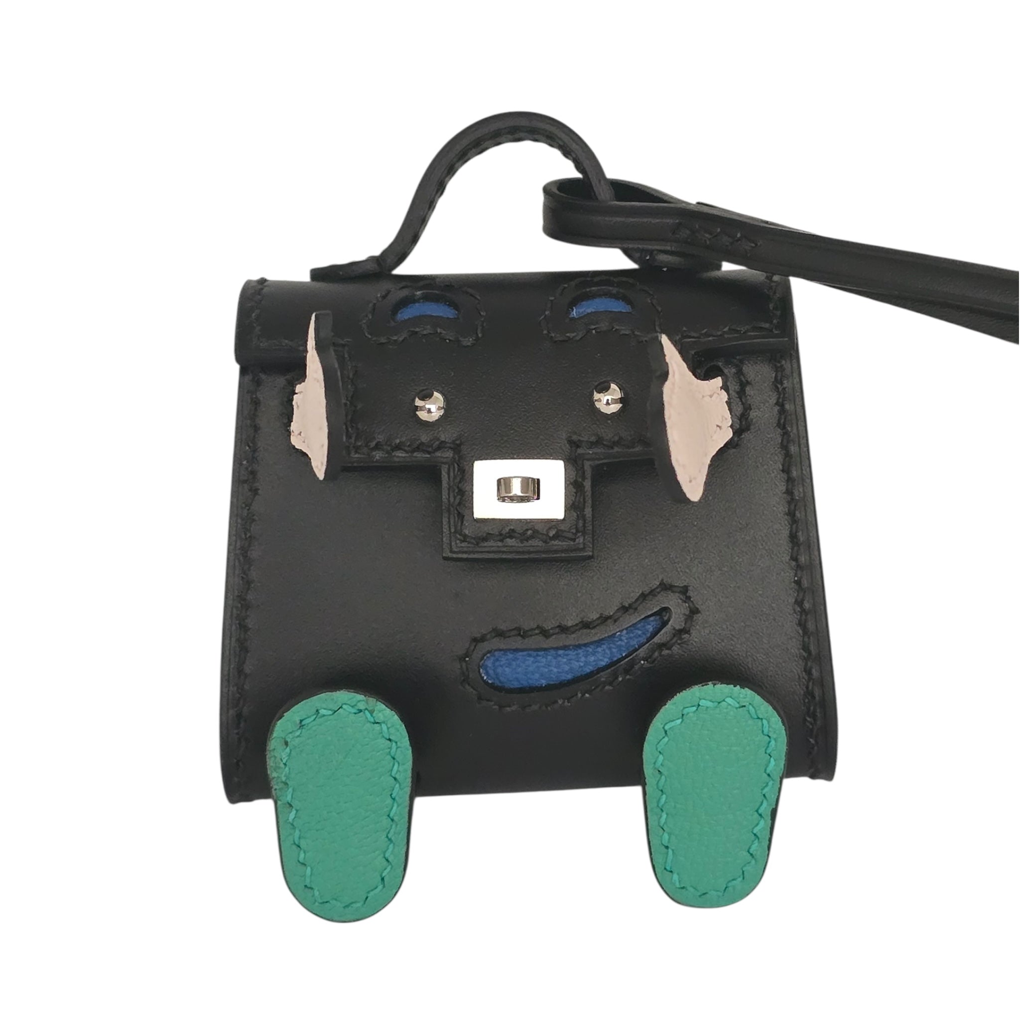 Hermes Quelle Idole Kelly Doll Bag Charm Noir Black