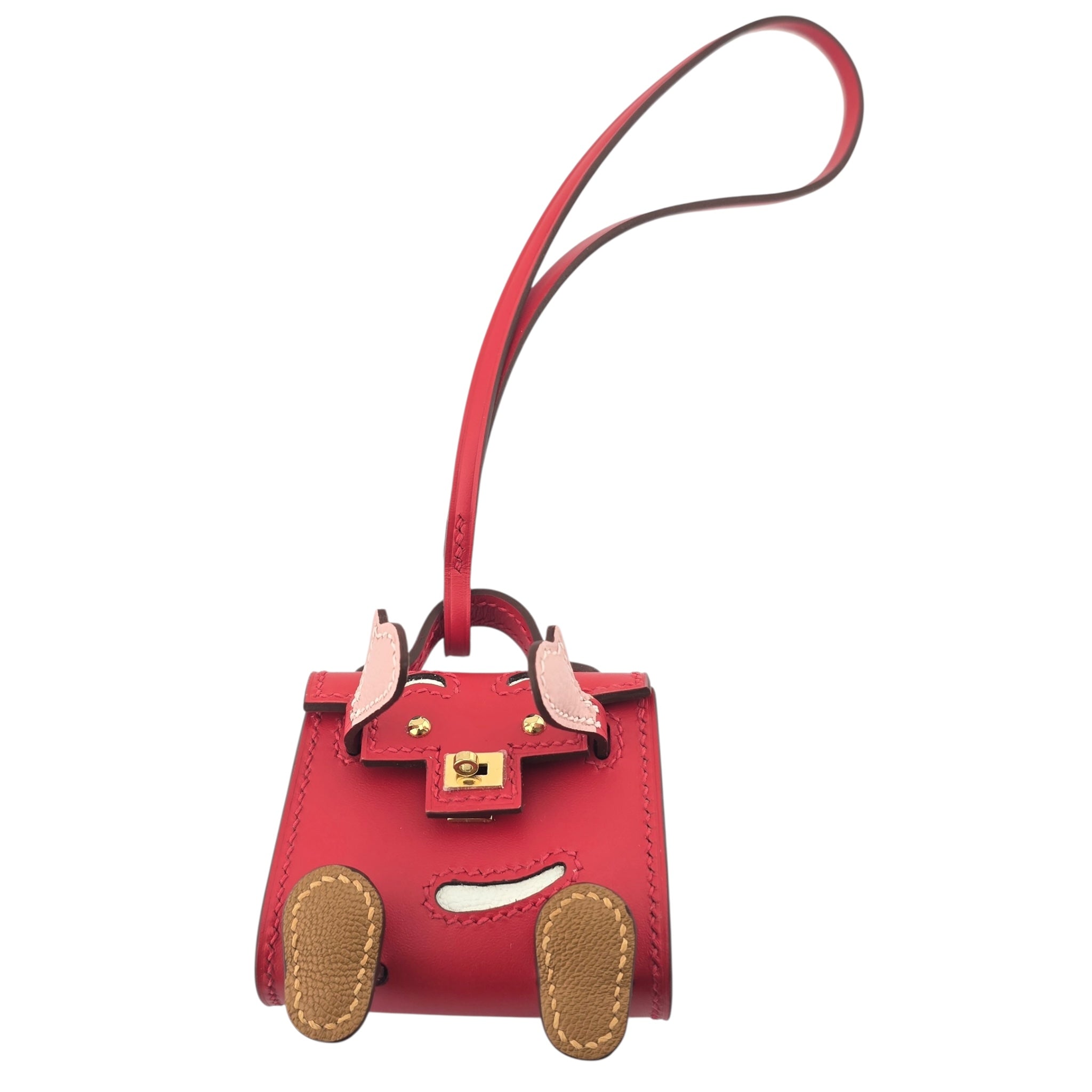 Hermes Quelle Idole Kelly Doll Bag Charm Sanguine