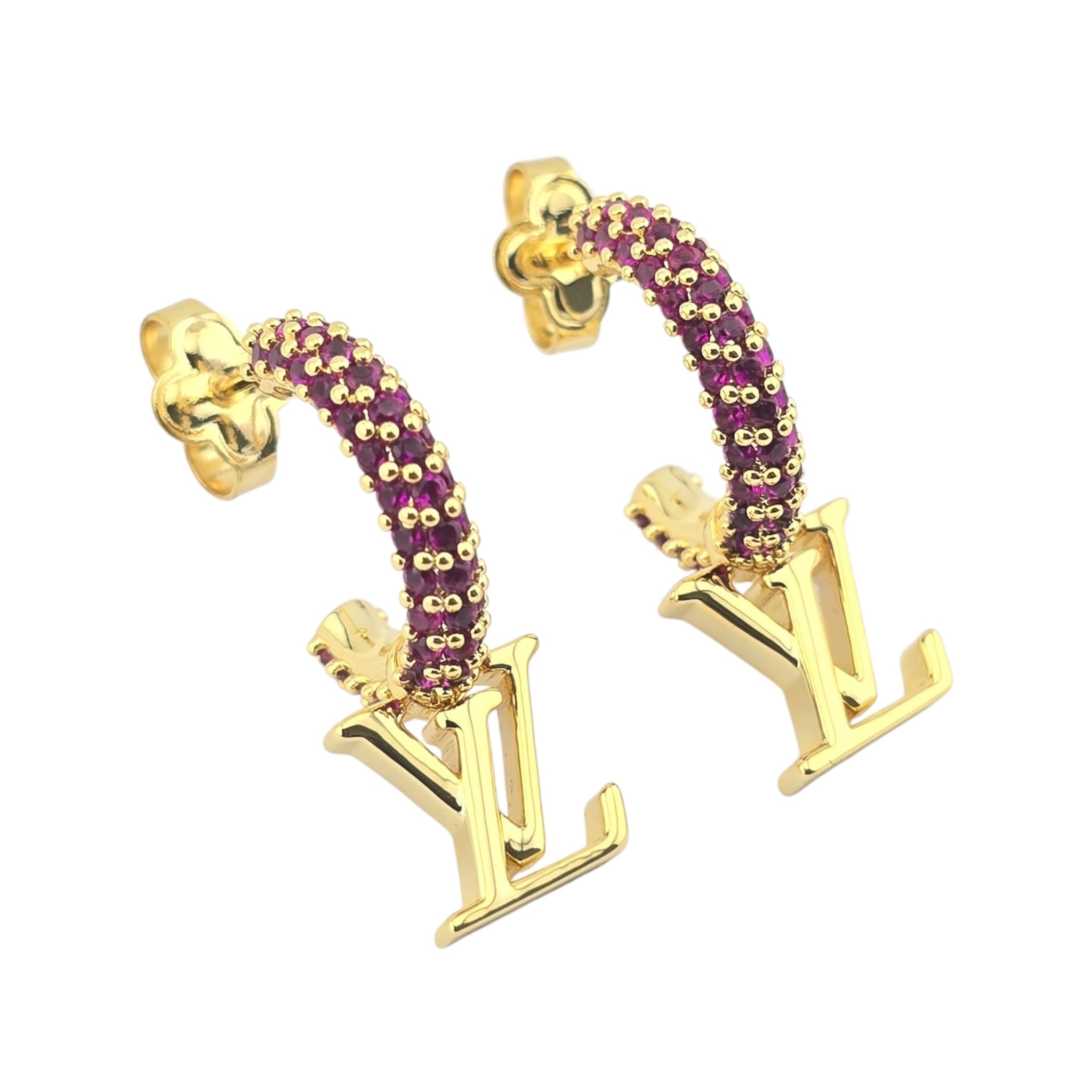 Louis Vuitton LV Iconic Strass Pink Crystals Earrings 