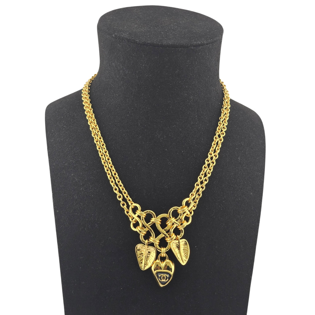 Chanel CC Gold Leaf Pendant Necklace 2025