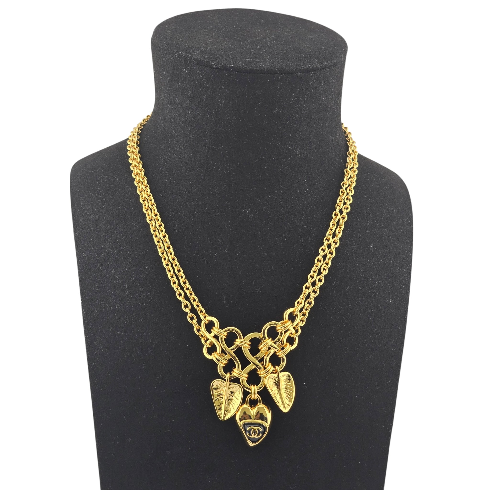 Chanel CC Gold Leaf Pendant Necklace 2025