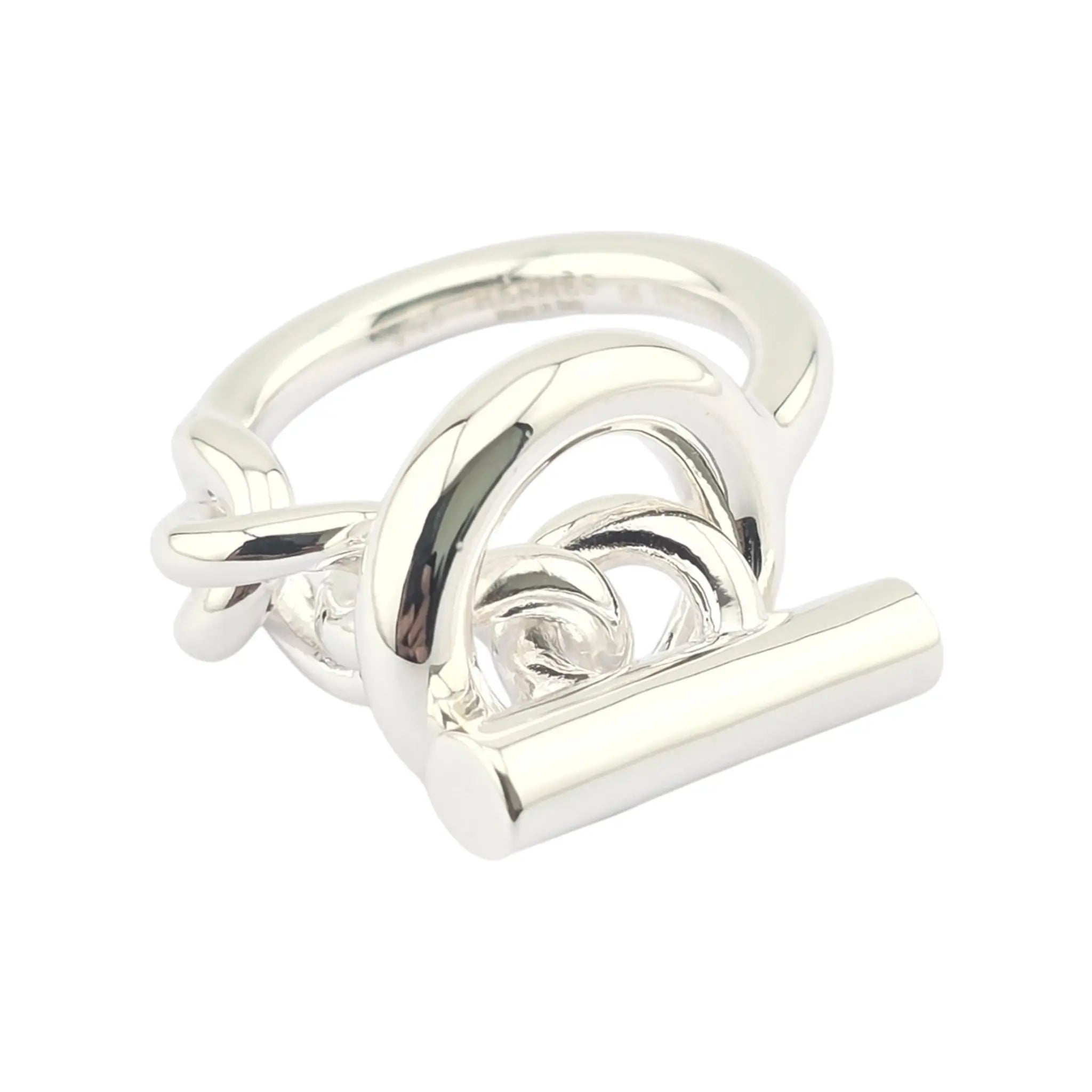 Hermes Croisette Large Sterling Silver Ring HERMES