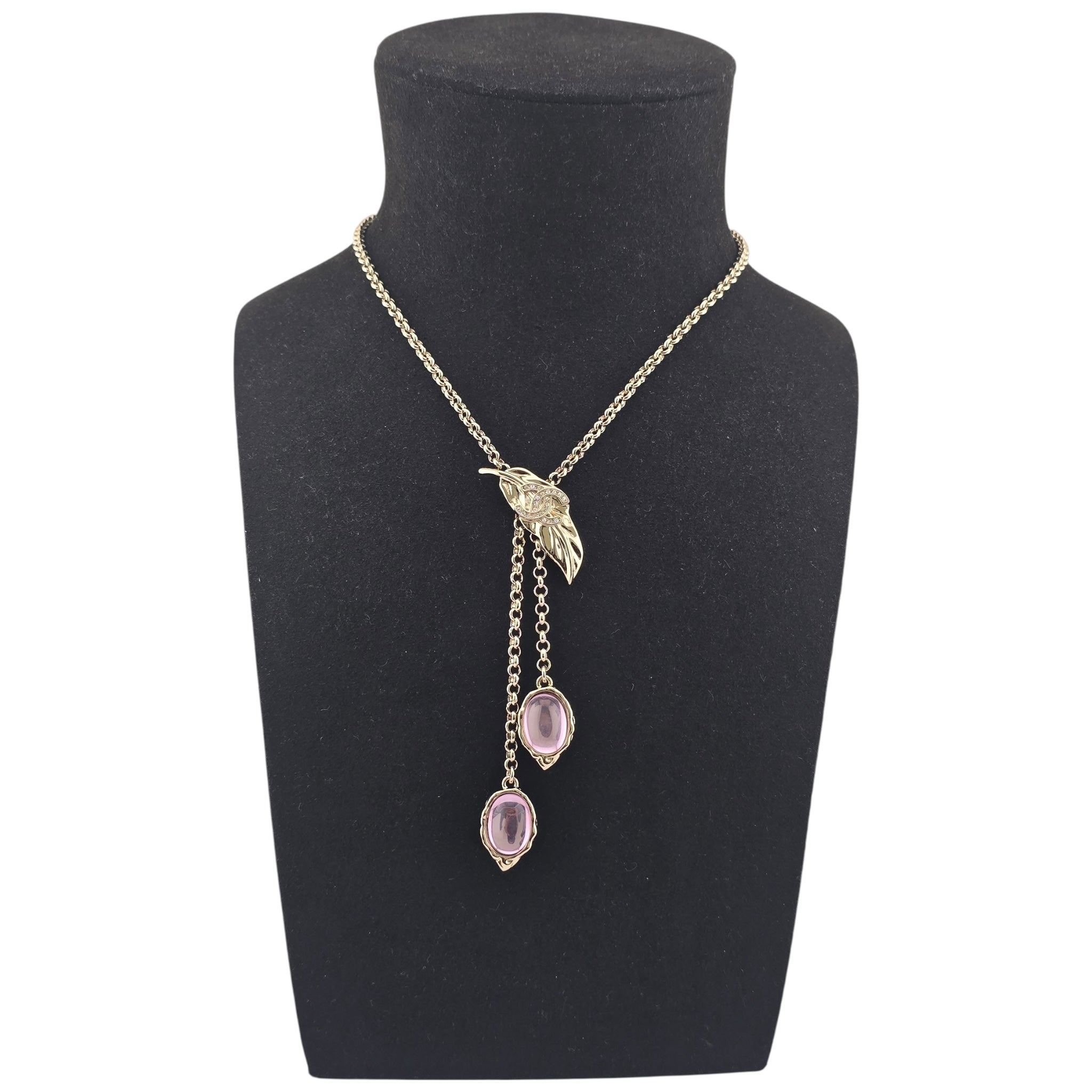 Chanel CC Gold Leaf Necklace 2025
