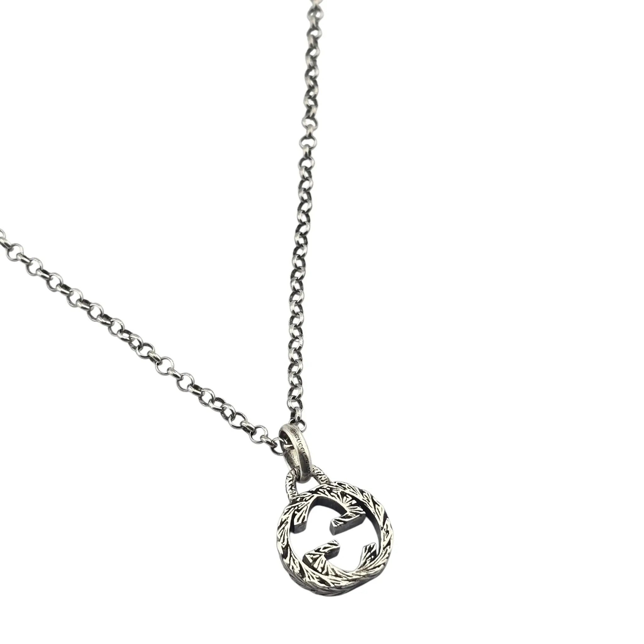 GUCCI GG Double G 925 Sterling Silver Necklace GUCCI