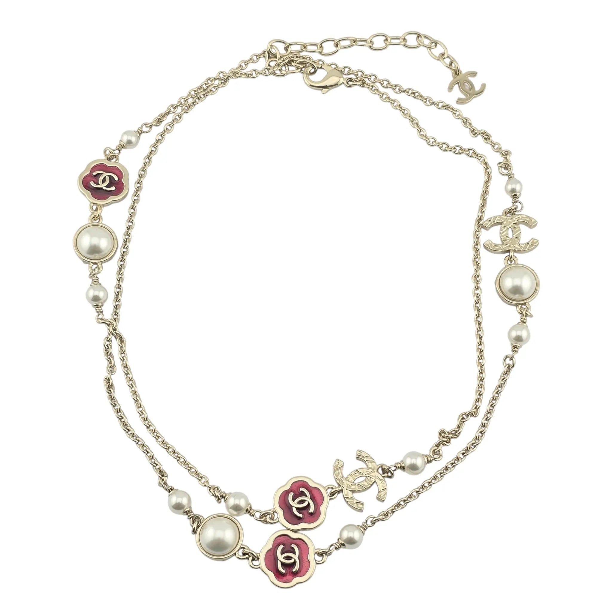Chanel CC Faux Pearl Metal Long Necklace 2025 CHANEL