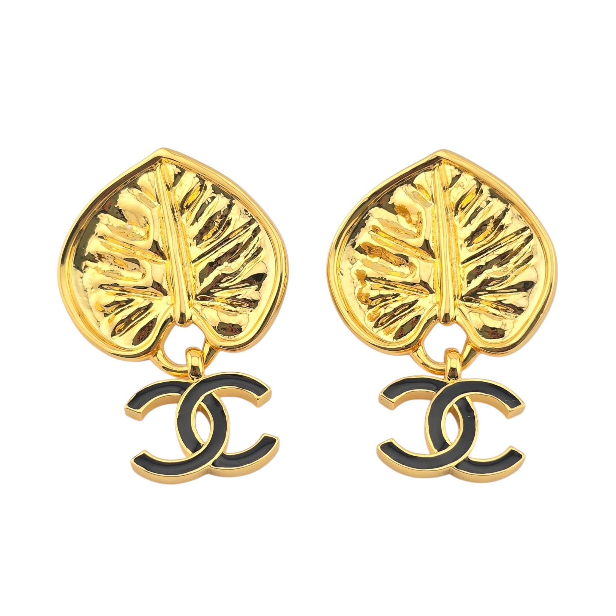Chanel CC Gold Leaf Earrings 2025