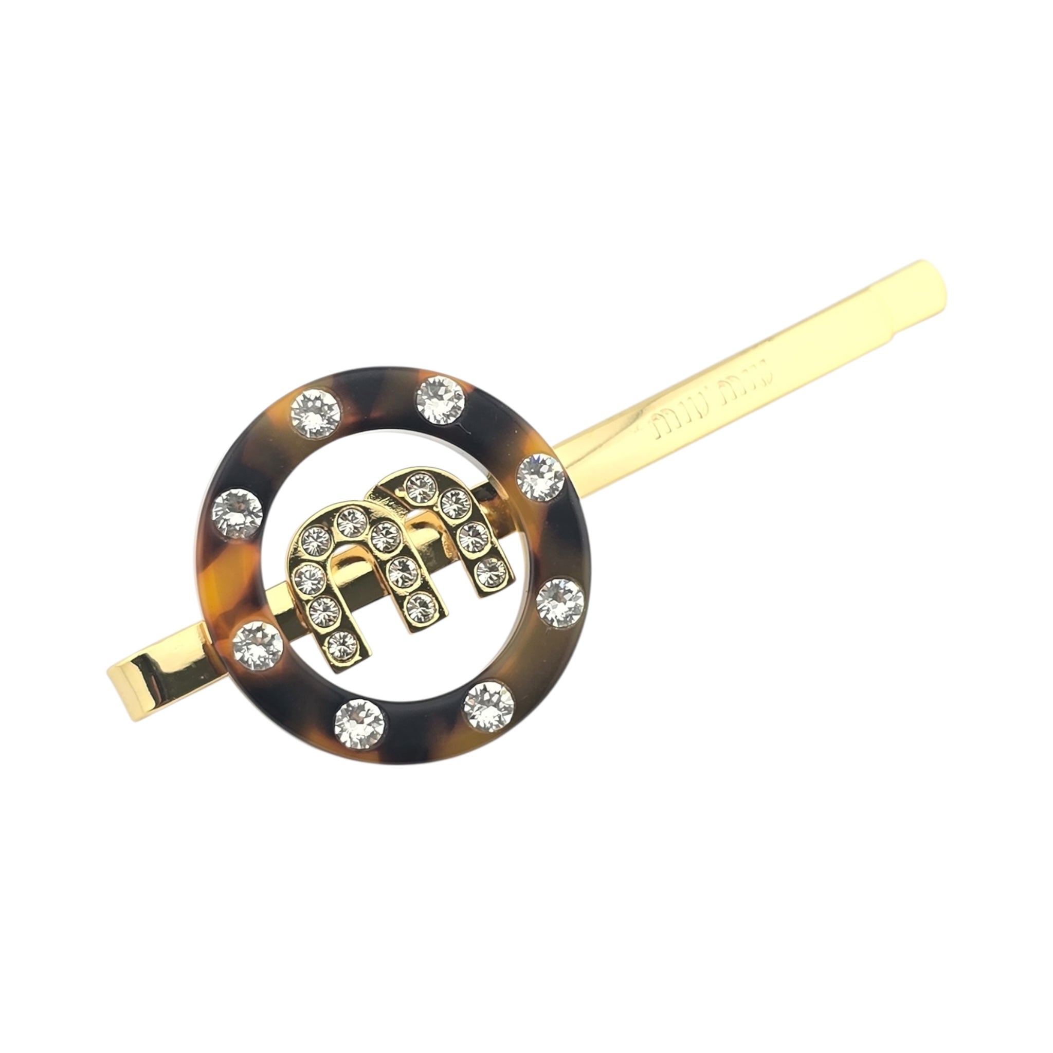 Miu Miu Logo Crystal Hair Clip