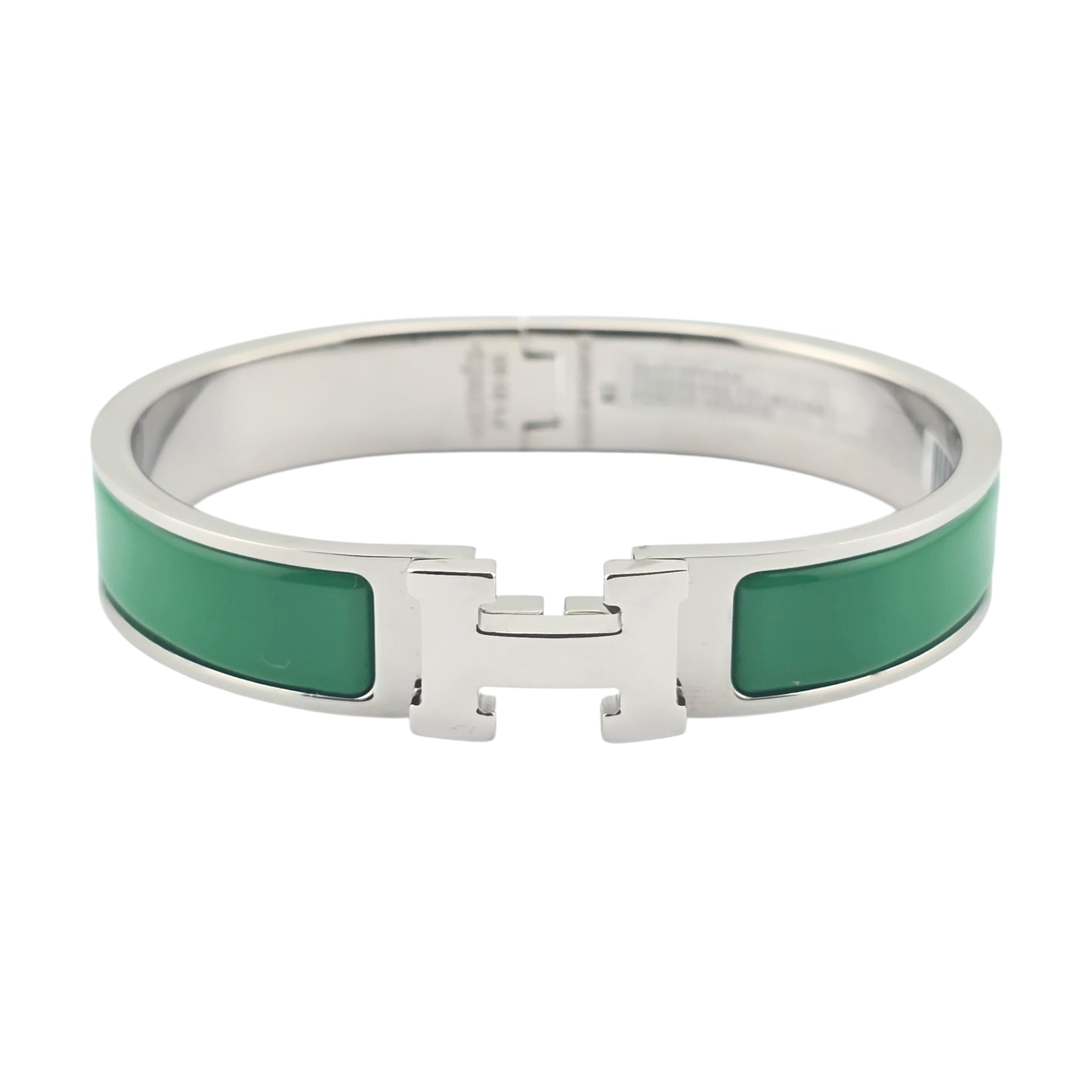 Hermes Clic H Bracelet Green Palladium GM