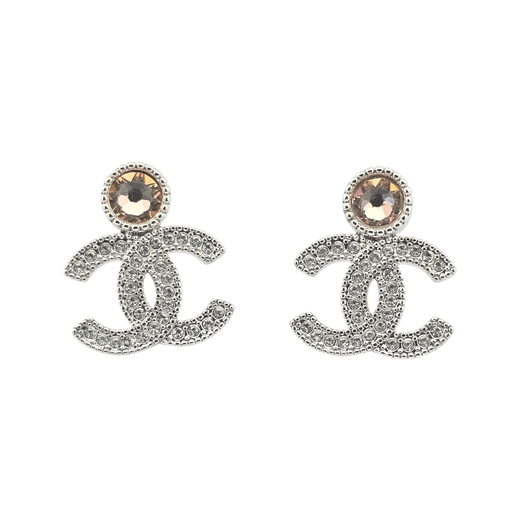 Chanel CC Crystal Stud Earrings 2025
