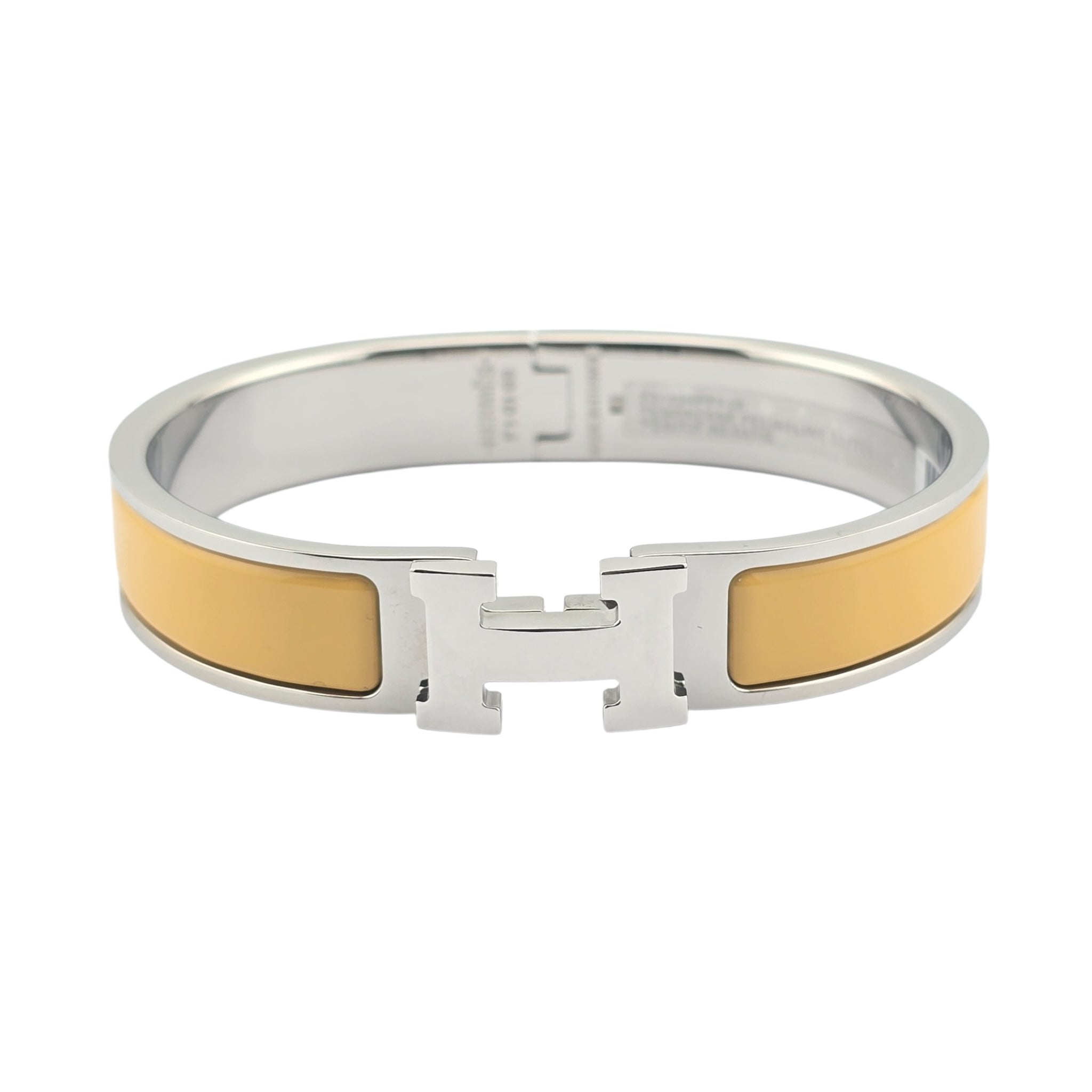 Hermes Clic H Bracelet Mimosa Yellow Palladium GM