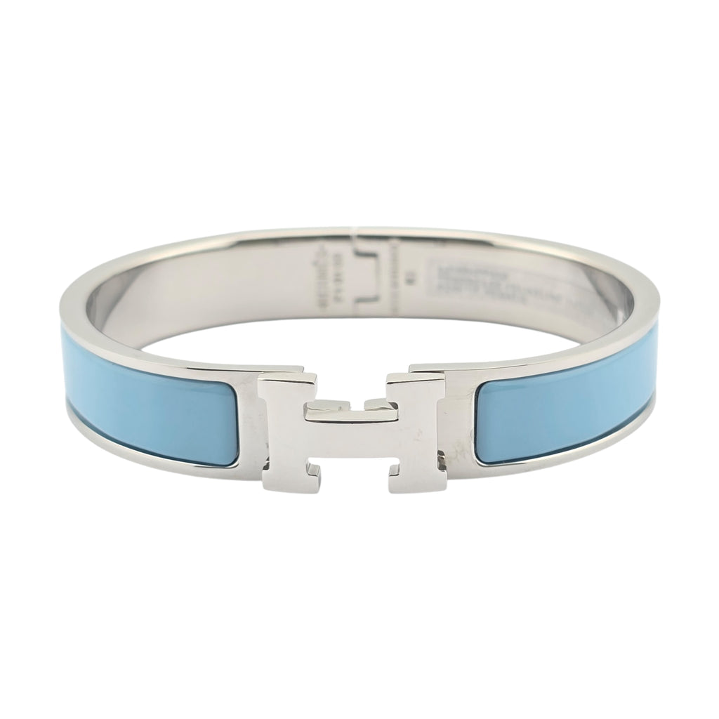 Hermes Clic H Bracelet Baby Blue Palladium GM