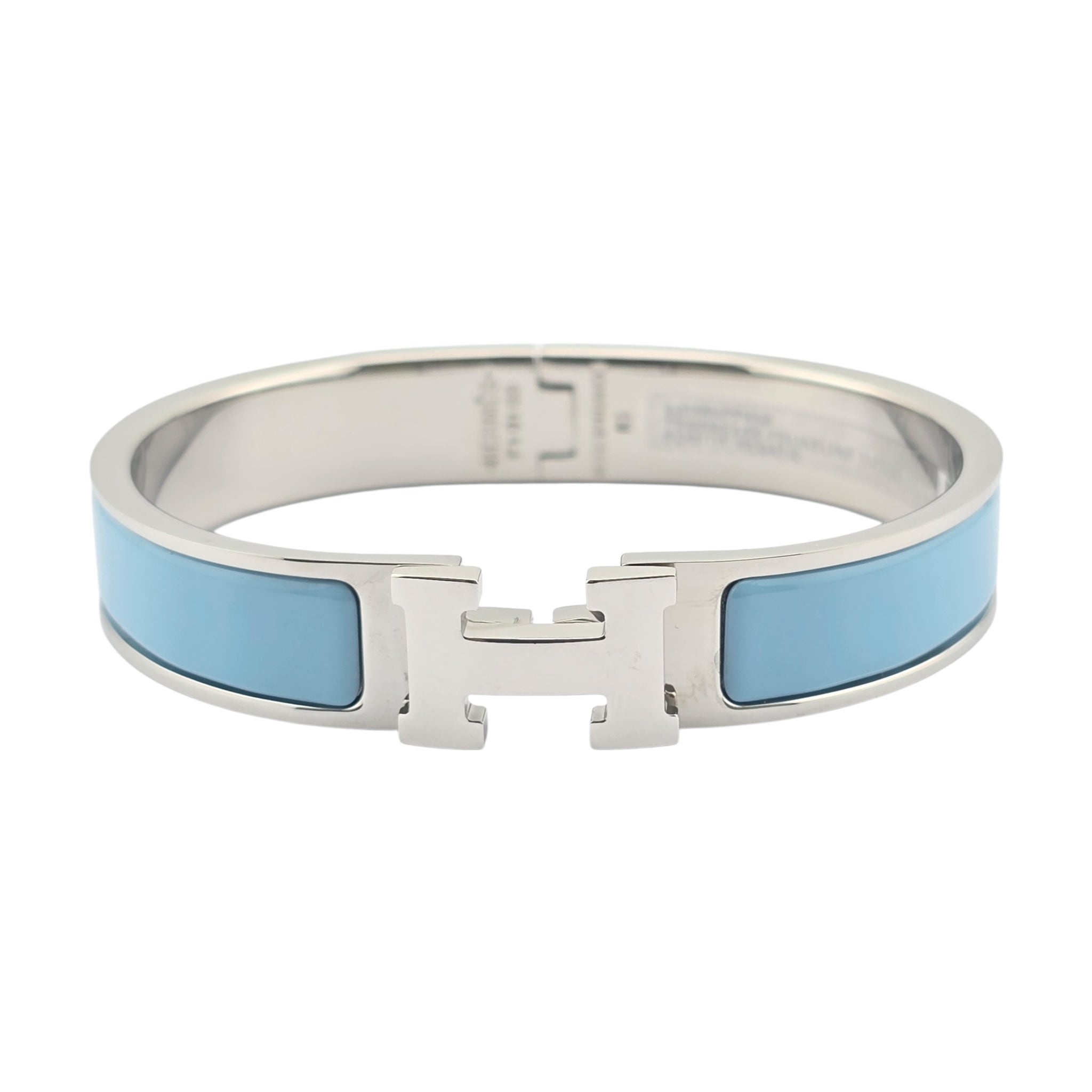 Hermes Clic H Bracelet Baby Blue Palladium GM
