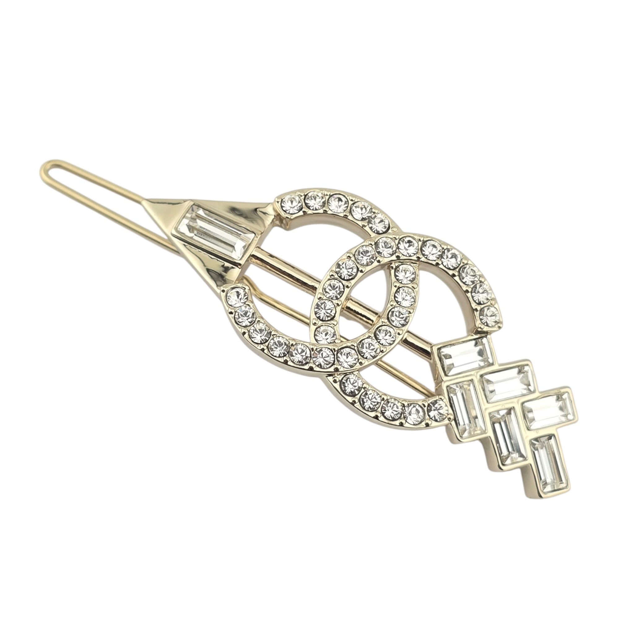 Chanel CC Gold Arrow Crystal Hair Pin