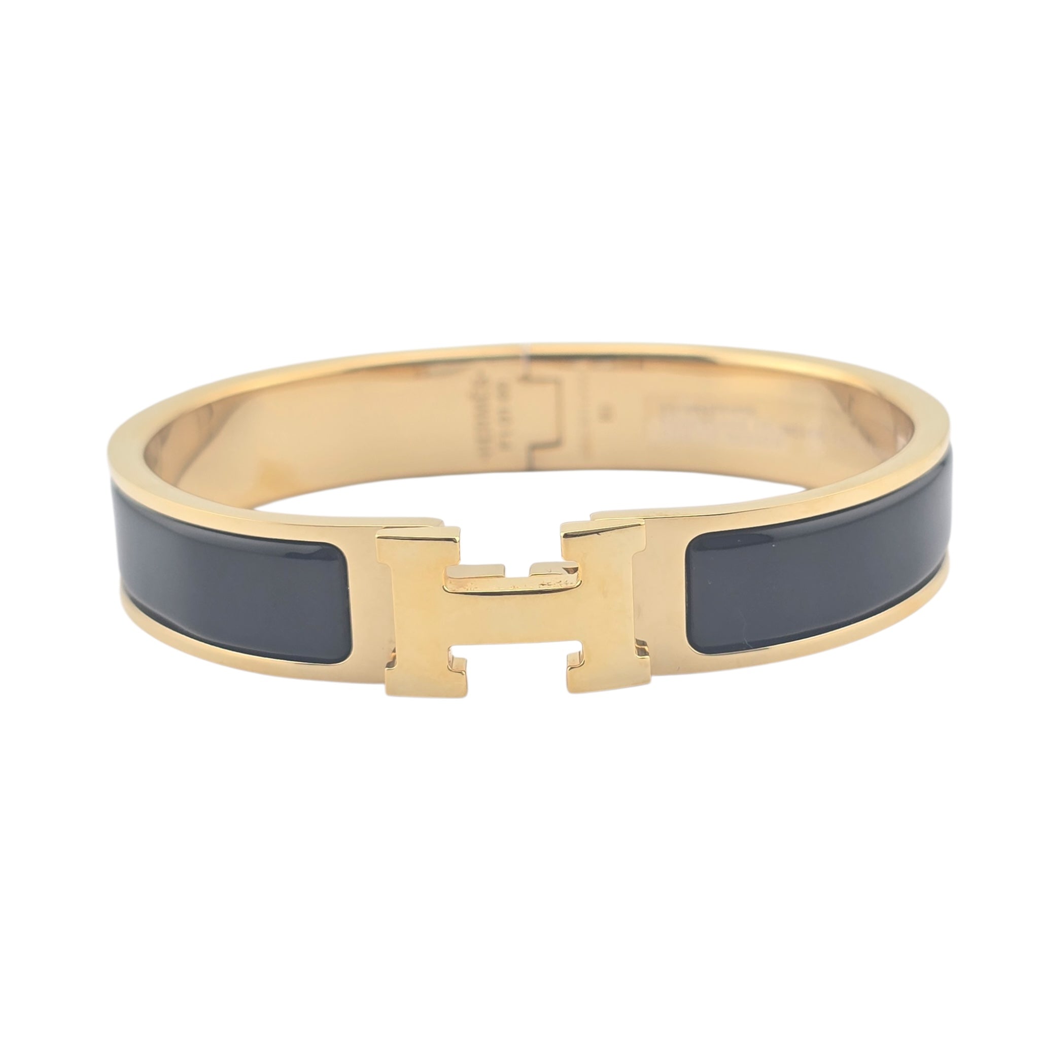 Hermes Clic H Bracelet Black Noir Gold GM